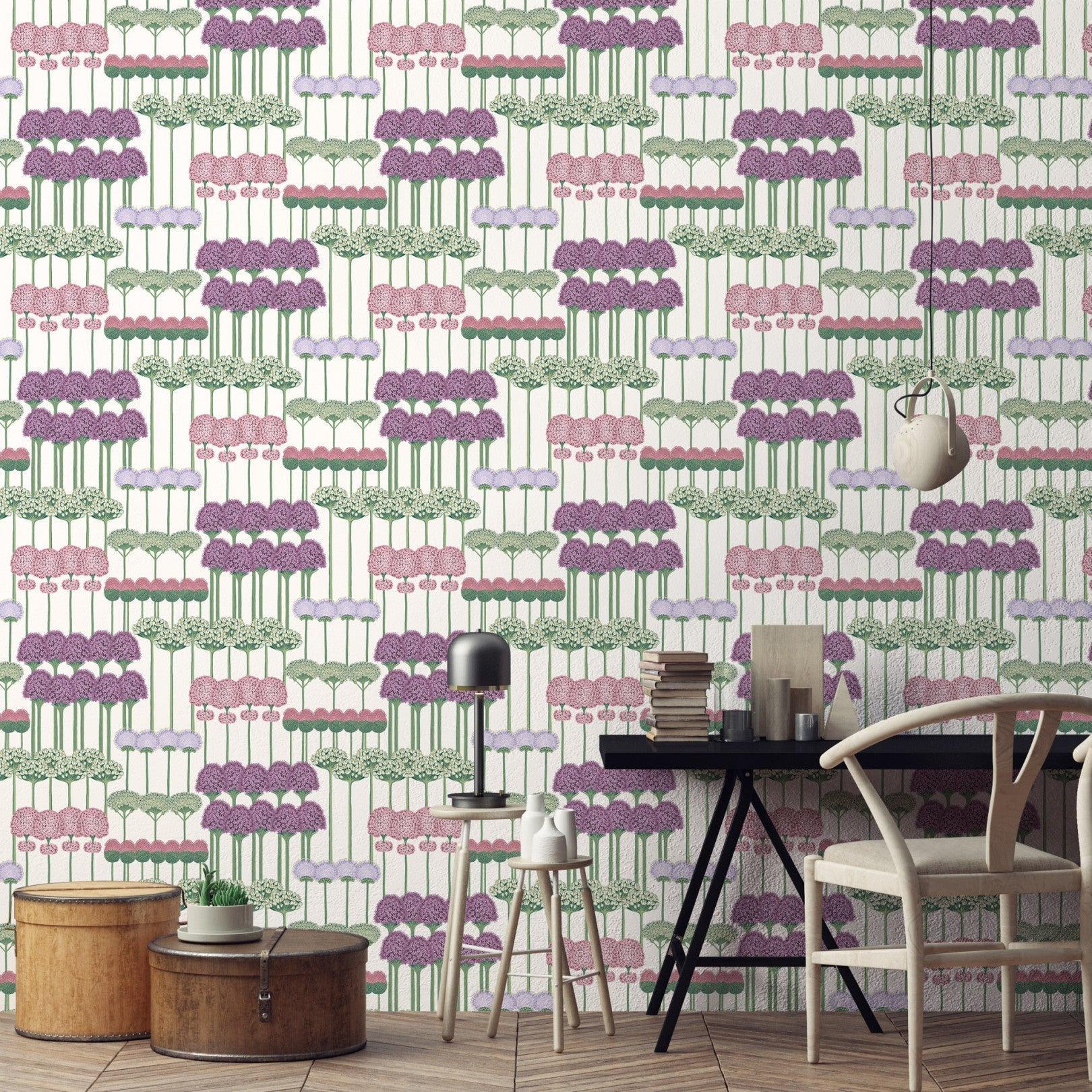 Tapeta BOTANICAL BOTANICA - Allium róż na bieli Cole & Son Eye on Design