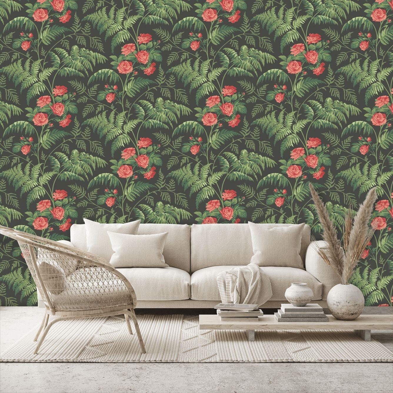 Tapeta BOTANICAL BOTANICA - Rose czarny Cole & Son Eye on Design