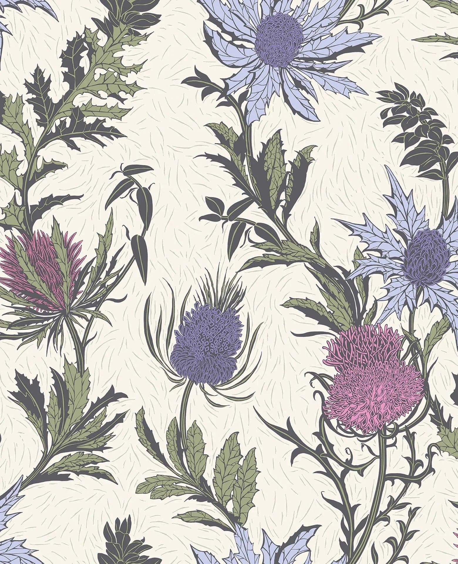 Tapeta BOTANICAL BOTANICA - Thistle fiolet Cole & Son Eye on Design