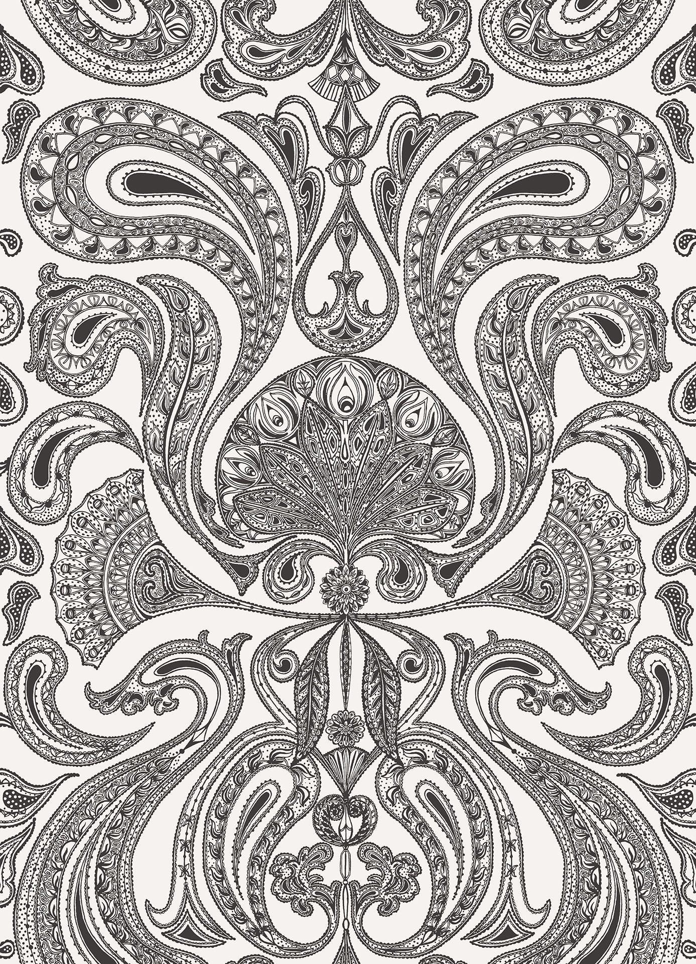 Tapeta CONTEMPORARY RESTYLED - Malabar czarny na białym Cole & Son Eye on Design