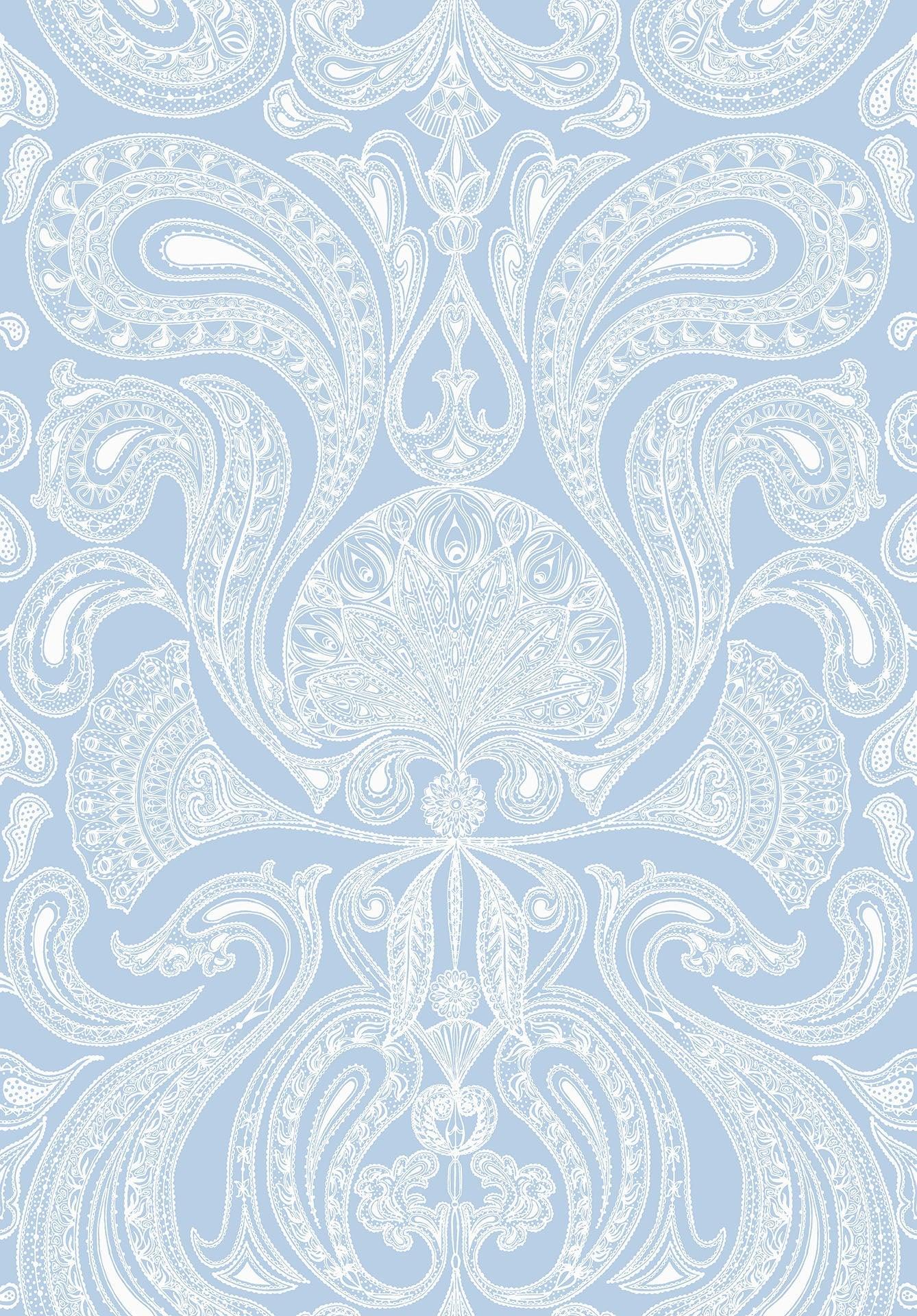 Tapeta CONTEMPORARY RESTYLED - Malabar kreda na niebieskim Cole & Son Default Title Eye on Design
