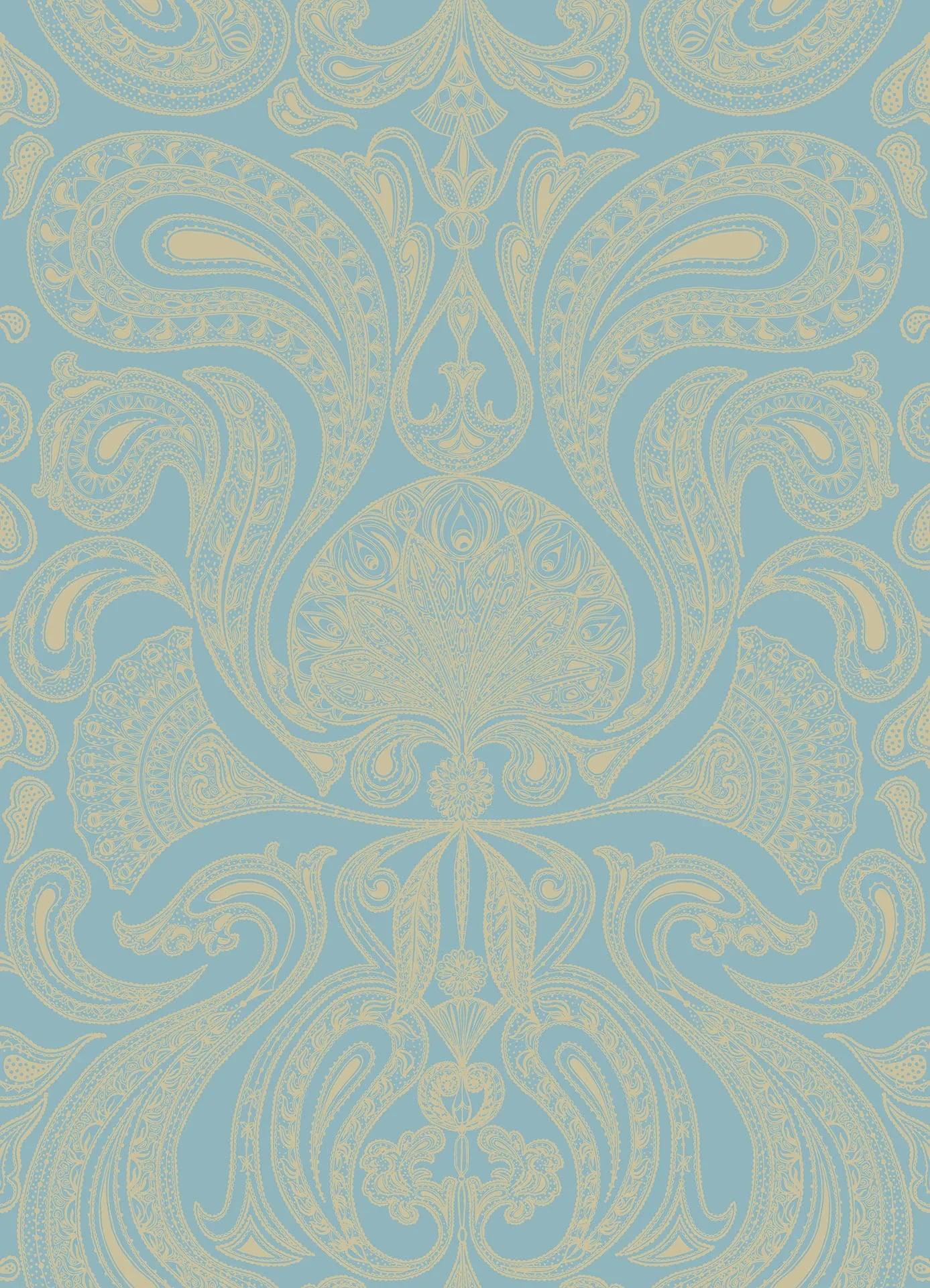 Tapeta CONTEMPORARY RESTYLED - Malabar metaliczne złoto na niebieskim Cole & Son Default Title Eye on Design