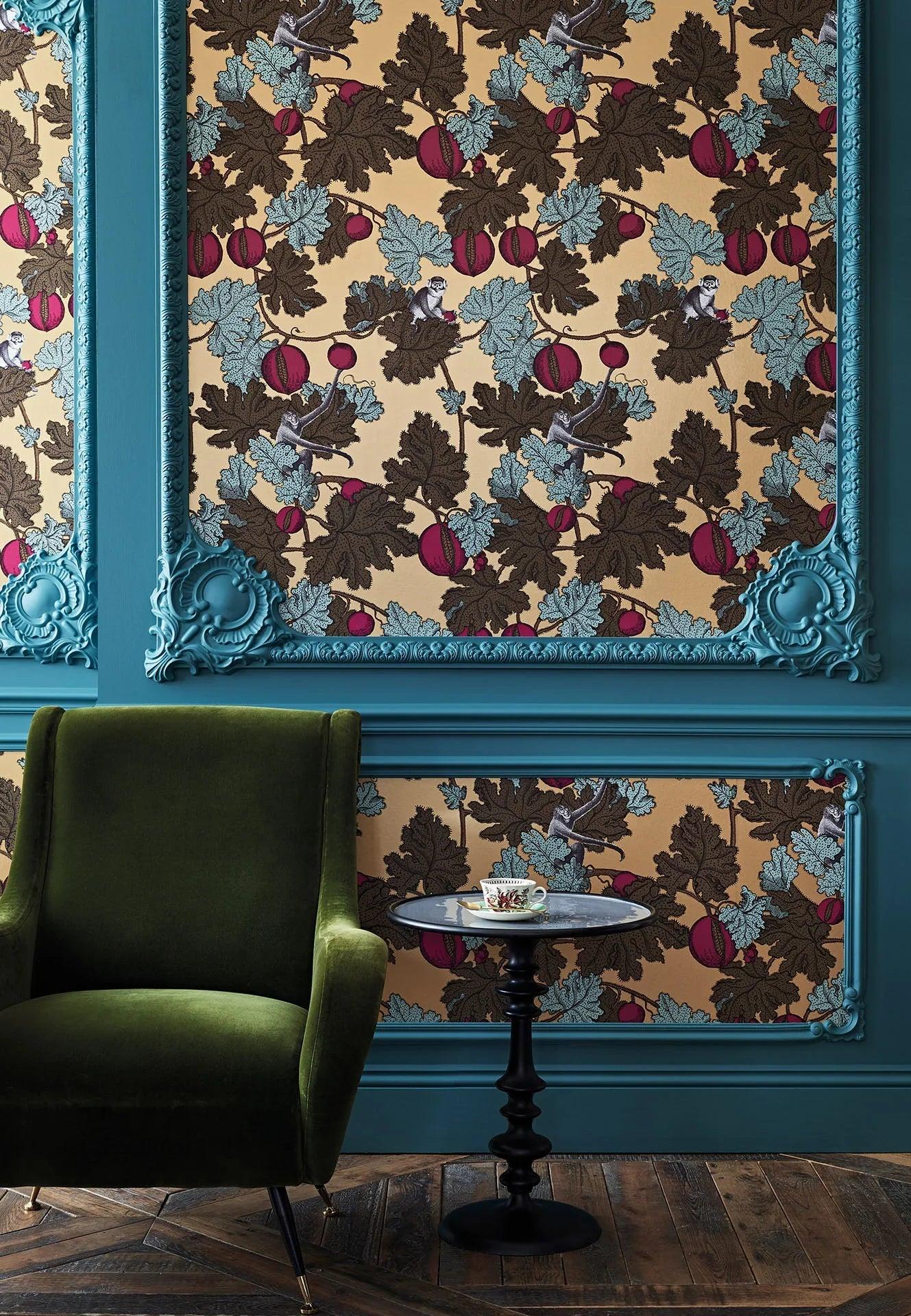 Tapeta FORNASETTI - Frutto Proibito metaliczne złoto Cole & Son Eye on Design