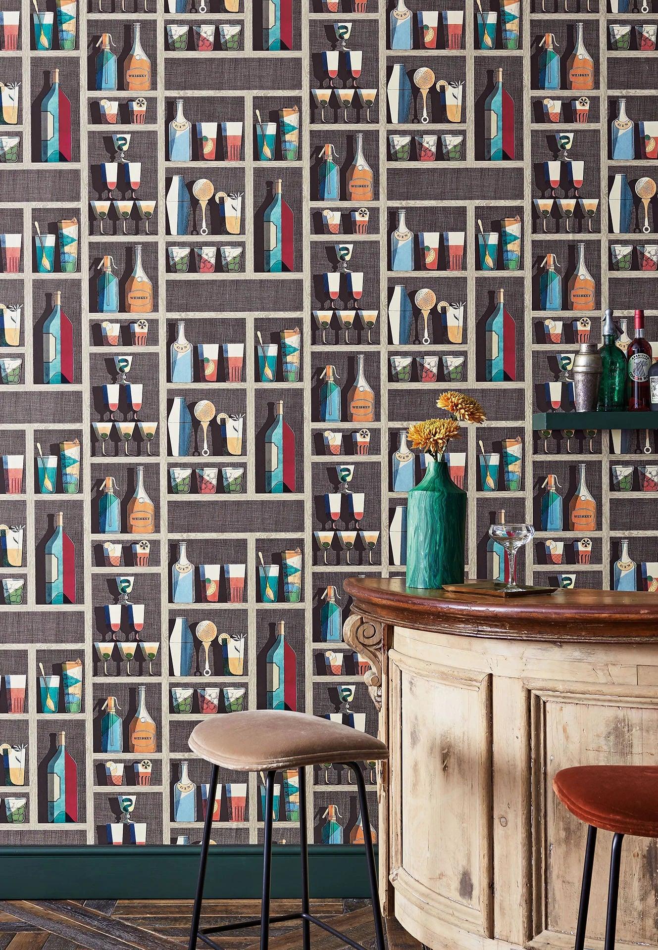 Tapeta FORNASETTI SENZA TEMPO - Cocktails wielobarwny Cole & Son Eye on Design