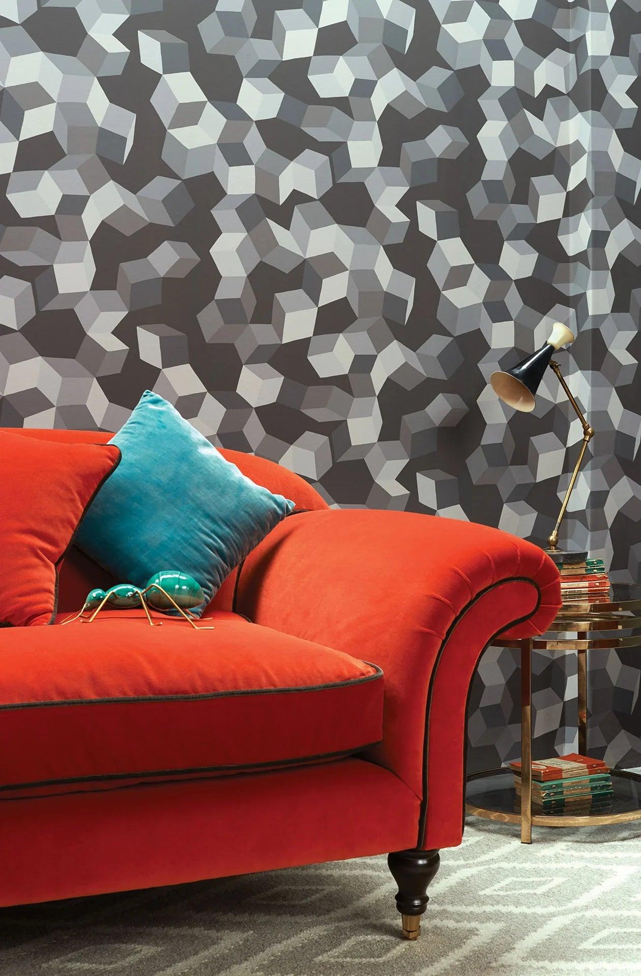Tapeta GEOMETRIC II - Puzzle ciemnoszary Cole & Son Eye on Design