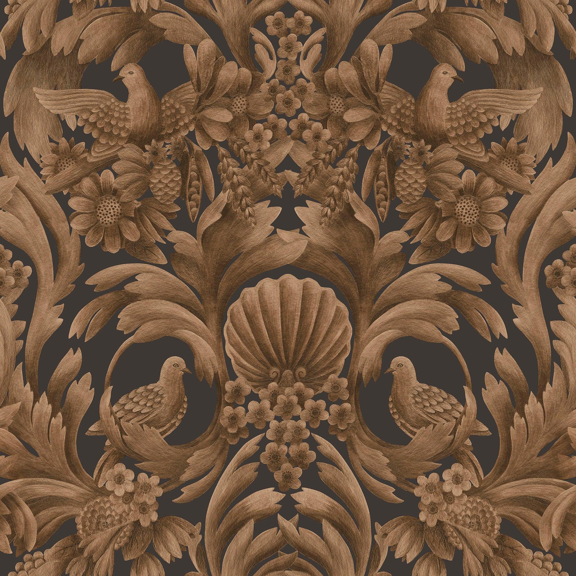 Tapeta HRP GREAT MASTERS - Gibbons Carving metaliczny brąz Cole & Son Eye on Design