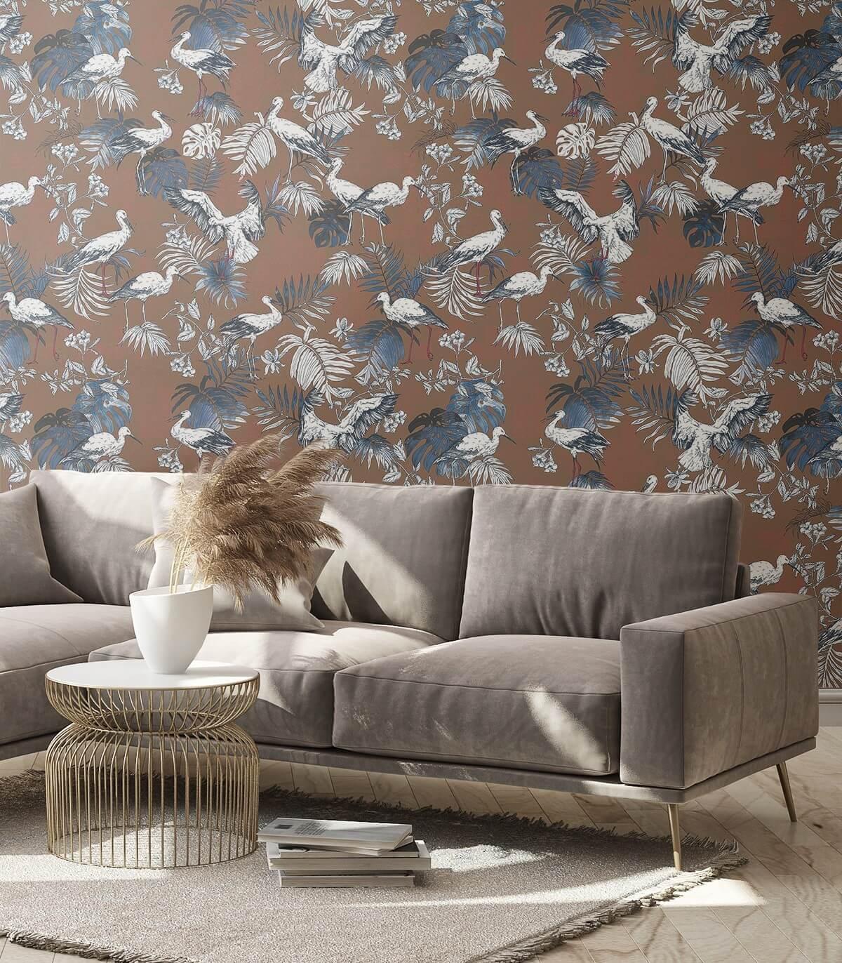 Tapeta STORKS RED Wallcolors Eye on Design