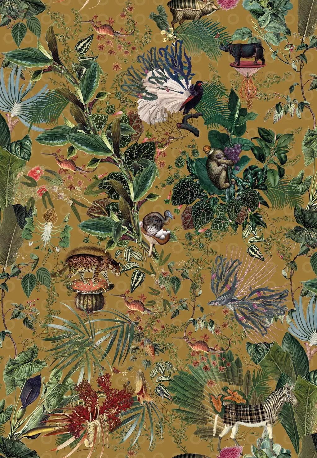 Tapeta tekstylna MENAGERIE OF EXTINCT ANIMALS - CURRY Arte Eye on Design