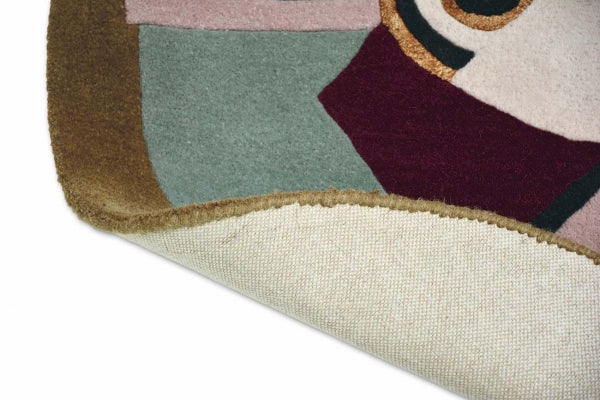ZODIAC TAURUS runder Teppich grün-beige