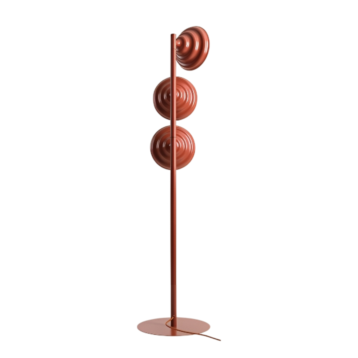 Floor lamp with regulated shades of brick wave