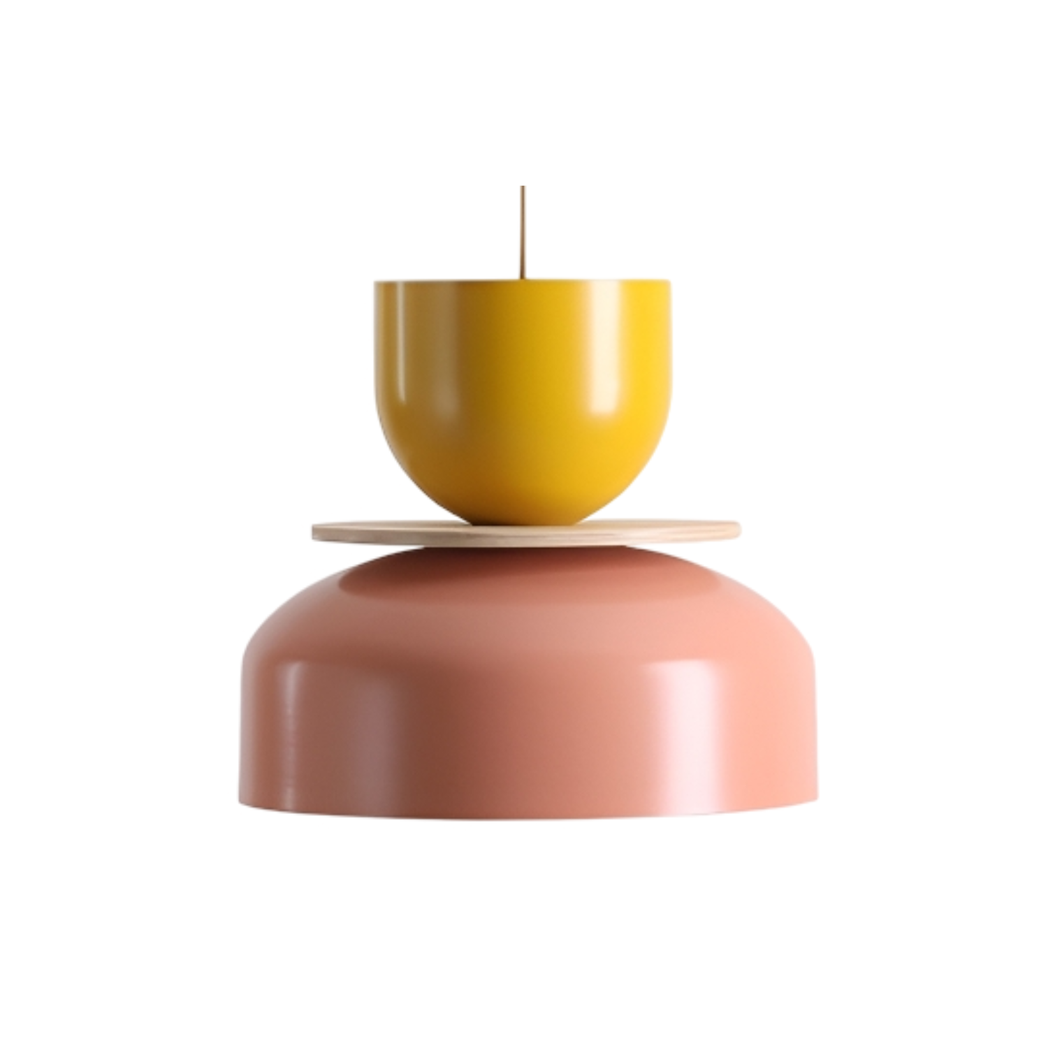 Hanging lamp uto yellow with coral