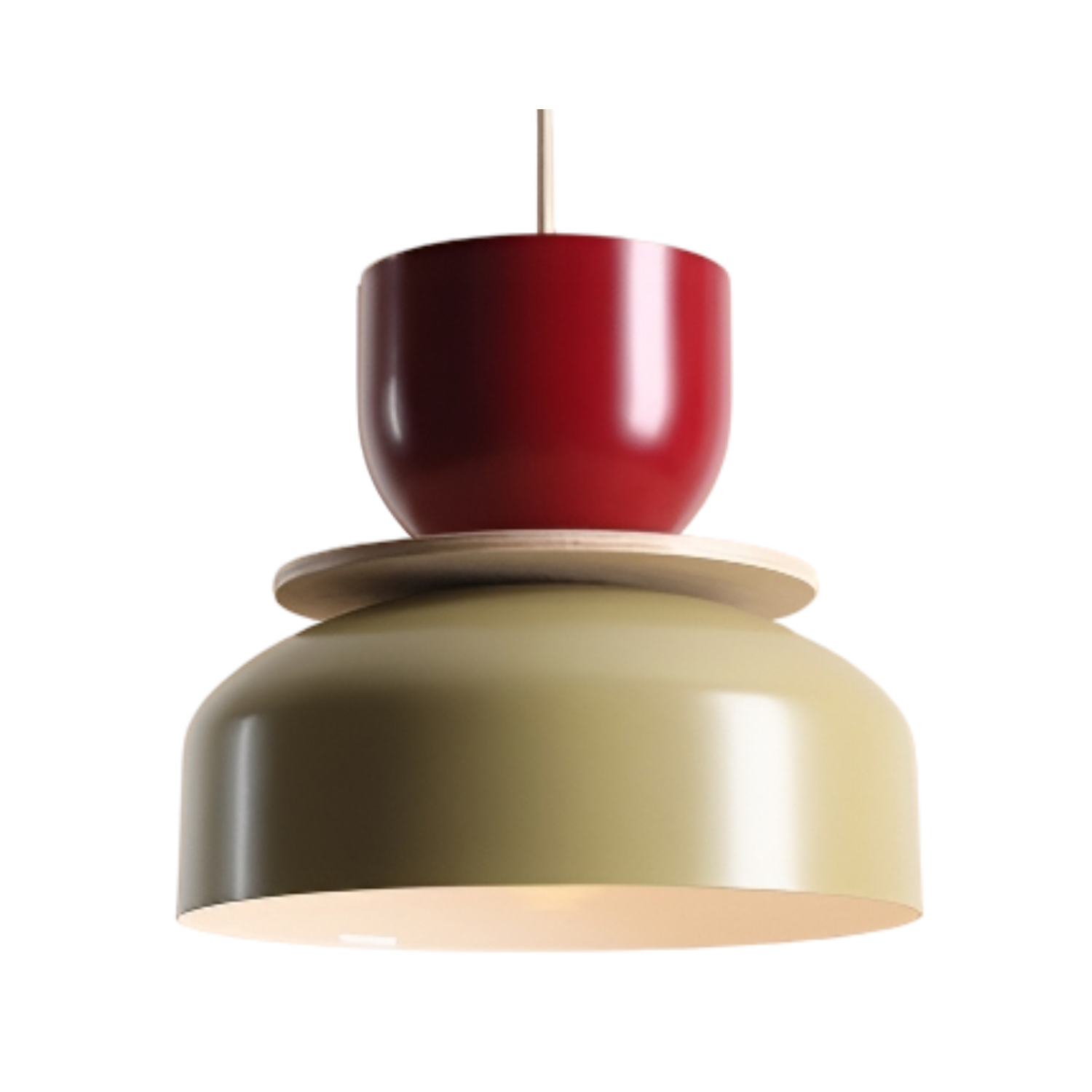 Lampa wisząca UTO bordowy z pistacjowym