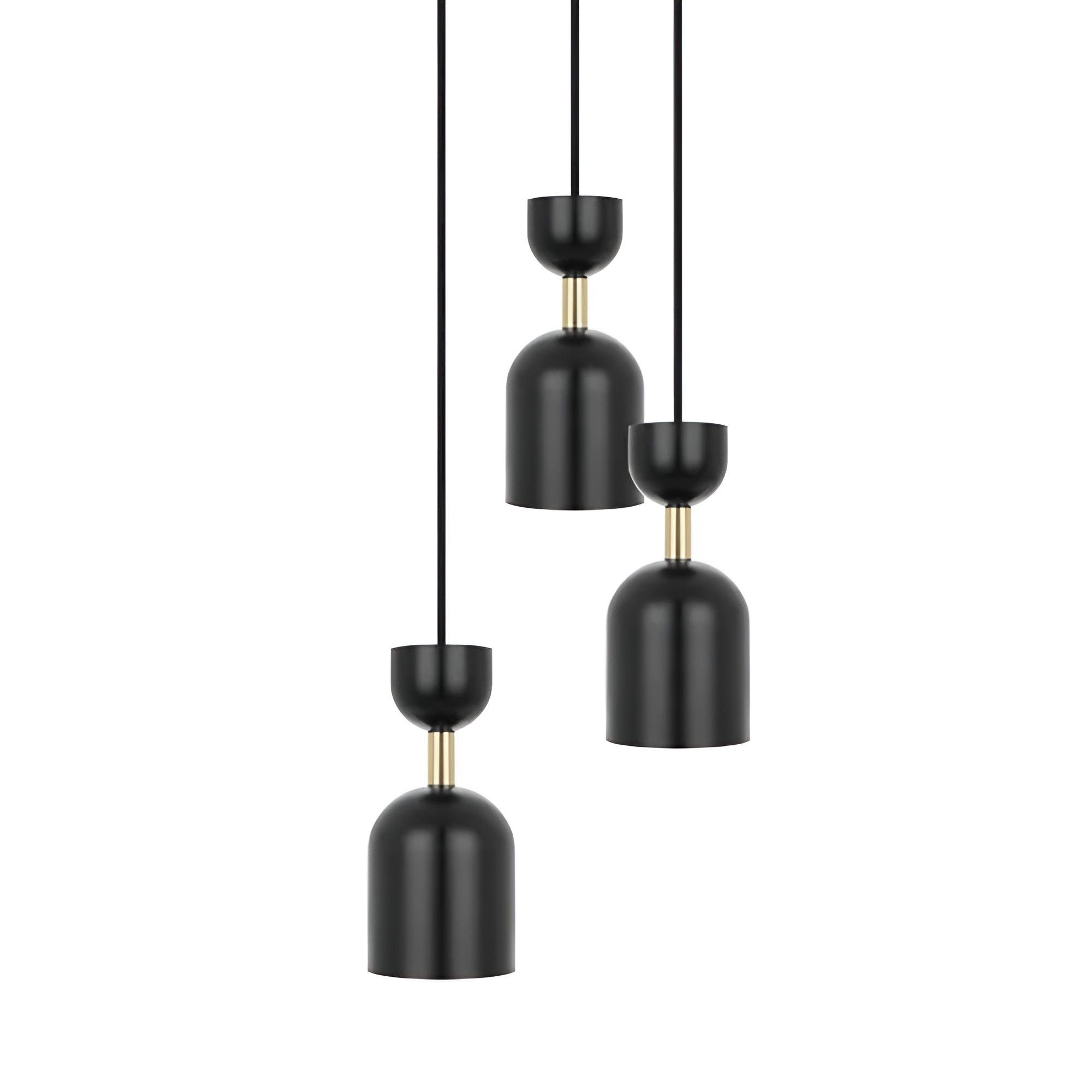 Lampa wisząca SUPURU 3P czarny z mosiężnym