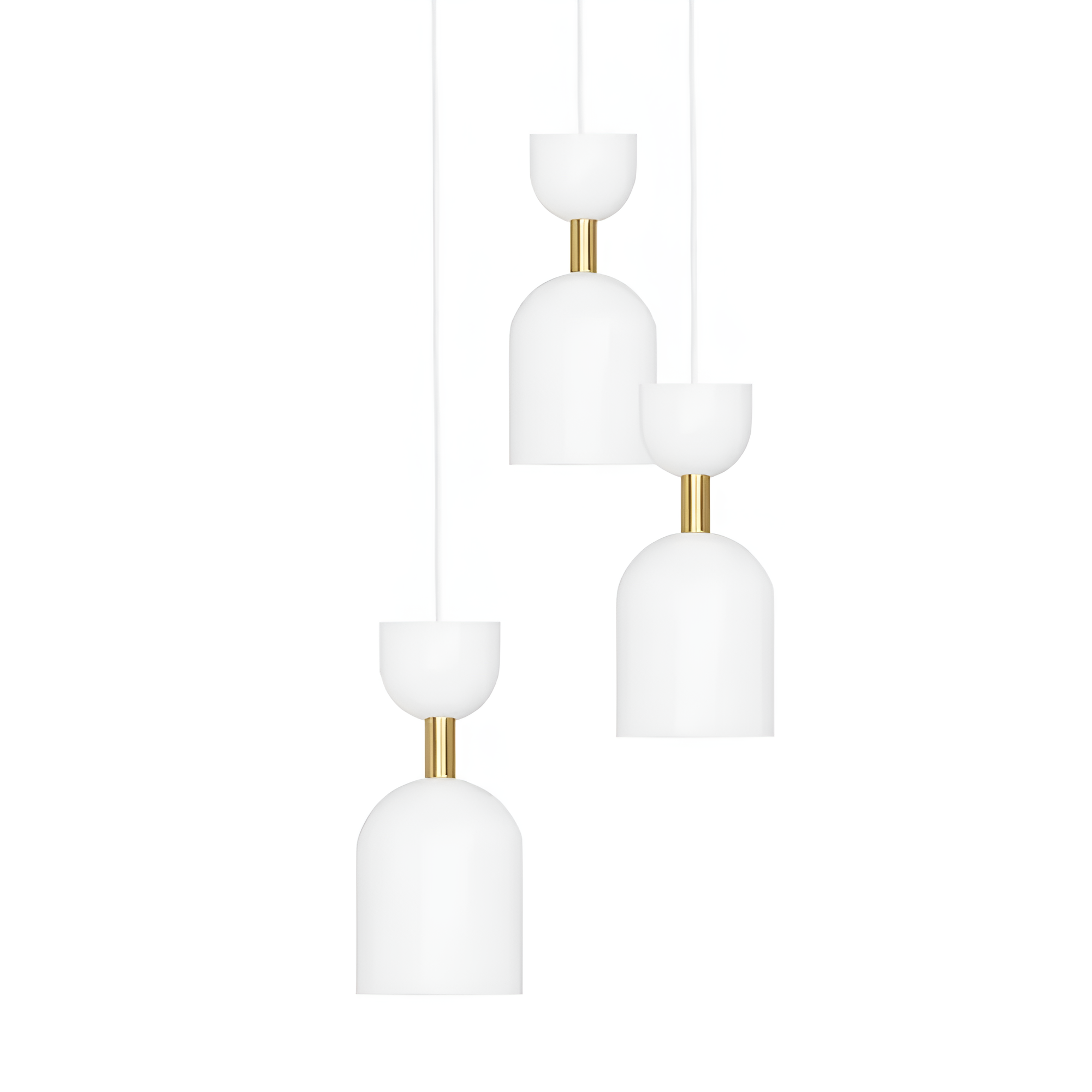 Lampa wisząca SUPURU 3P biały z mosiężnym