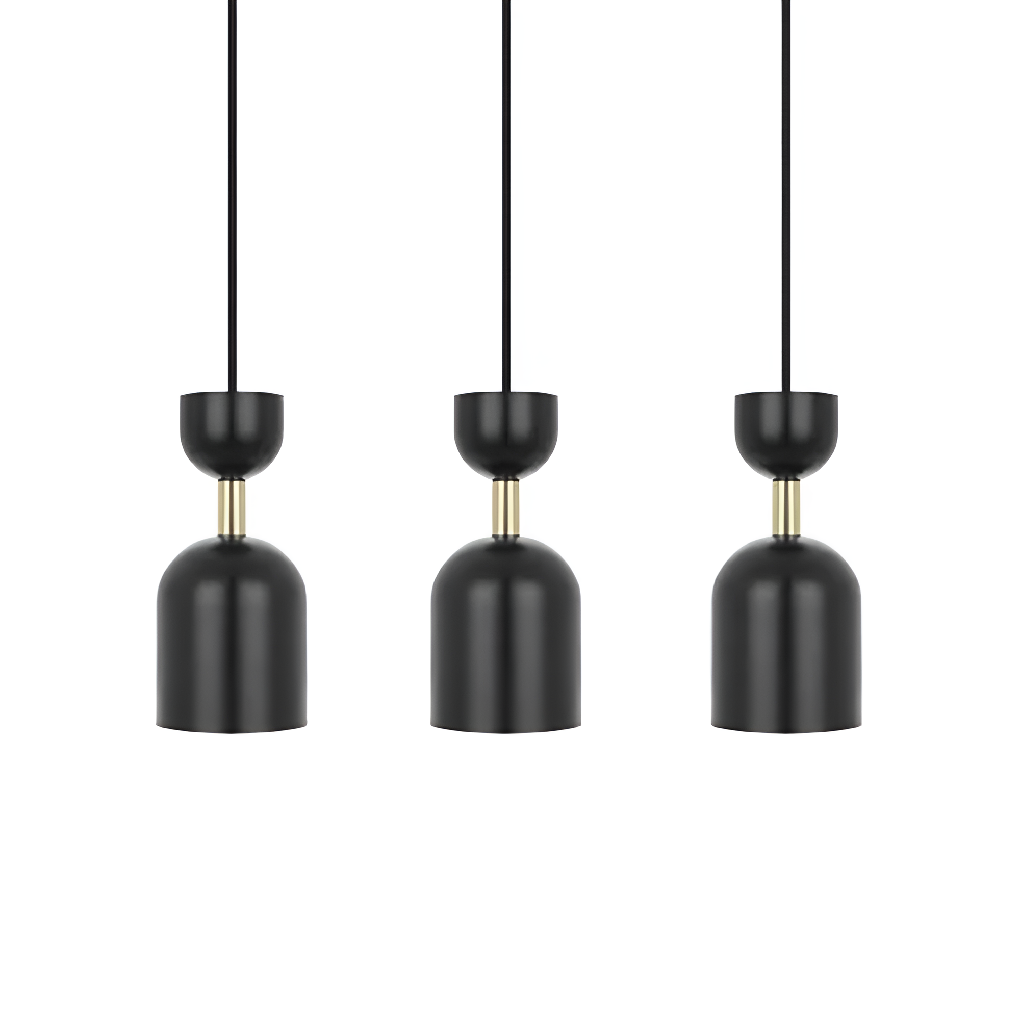 Lampa sufitowa SUPURU 3L czarny z mosiężnym
