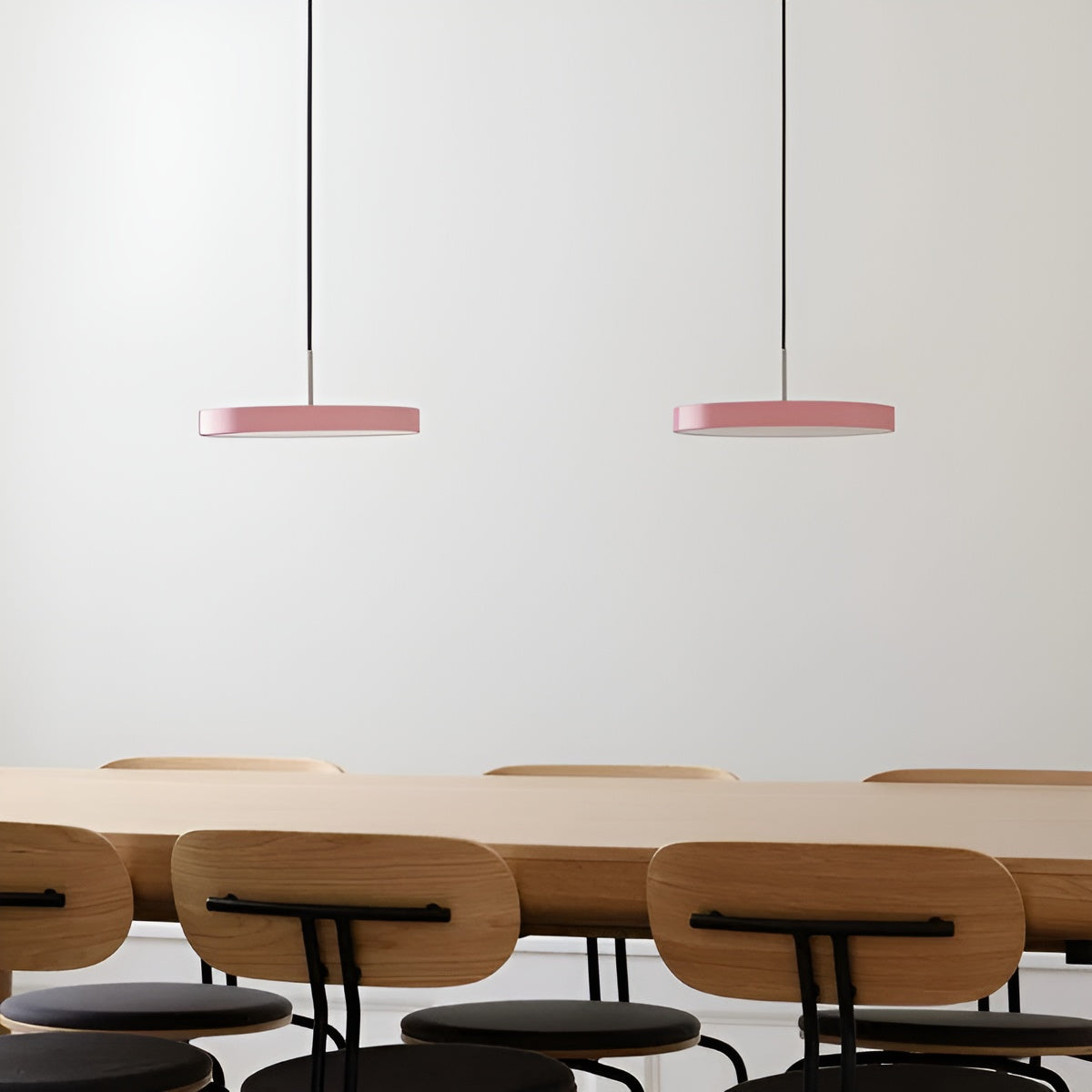 ASTERIA PLUS pendant lamp in light pink with silver insert