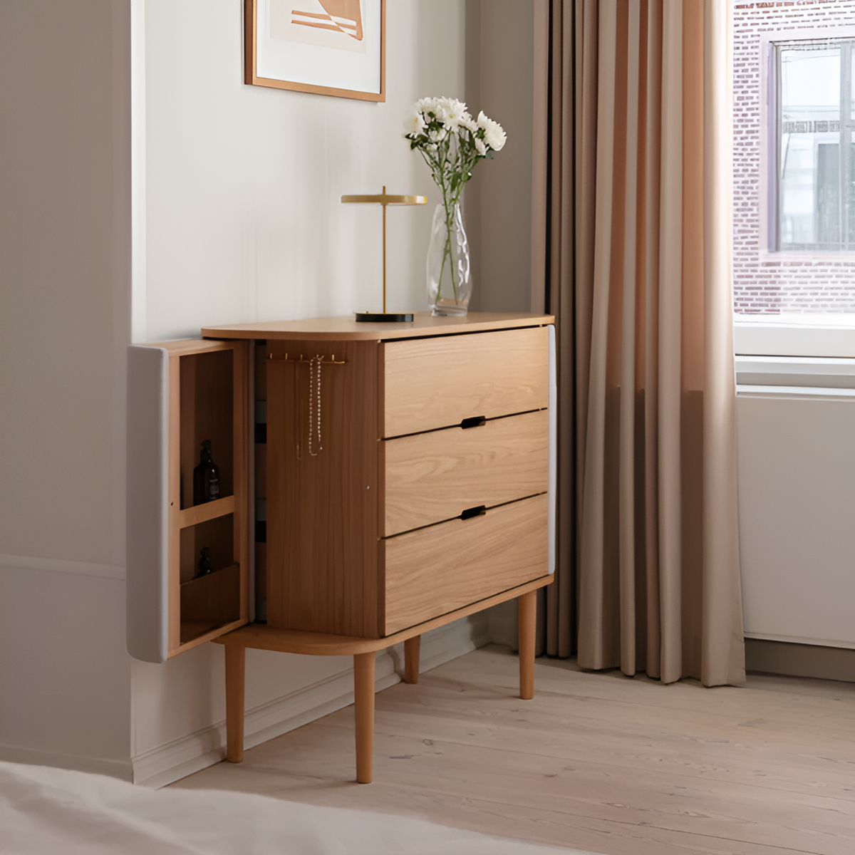 TREASURES cabinet dark gray with oak base