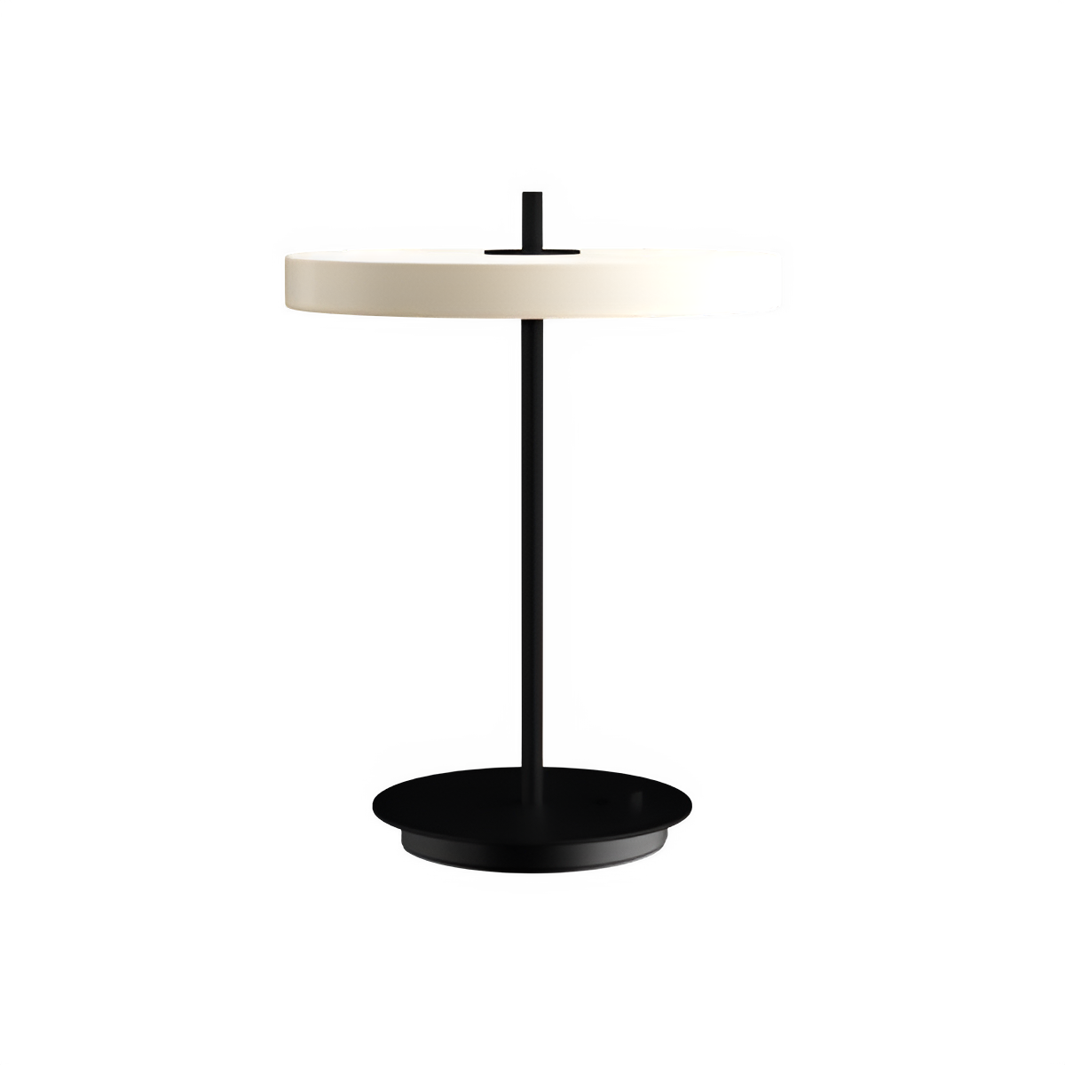 Tischlampe ASTERIA weiß mit schwarzem Fuß