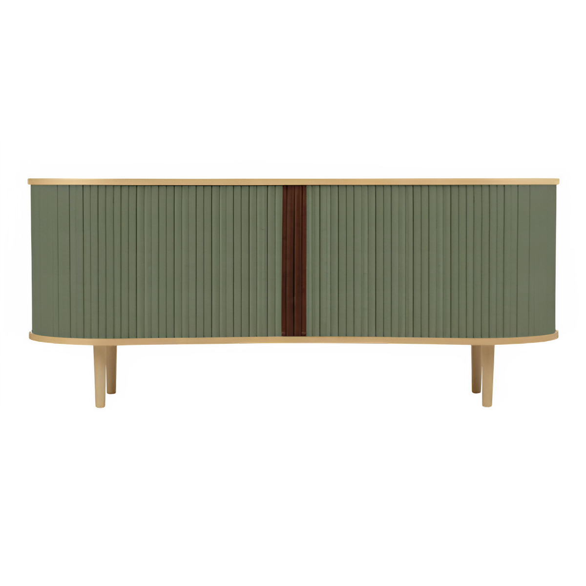 AUDACIOUS green RTV cabinet with oak base
