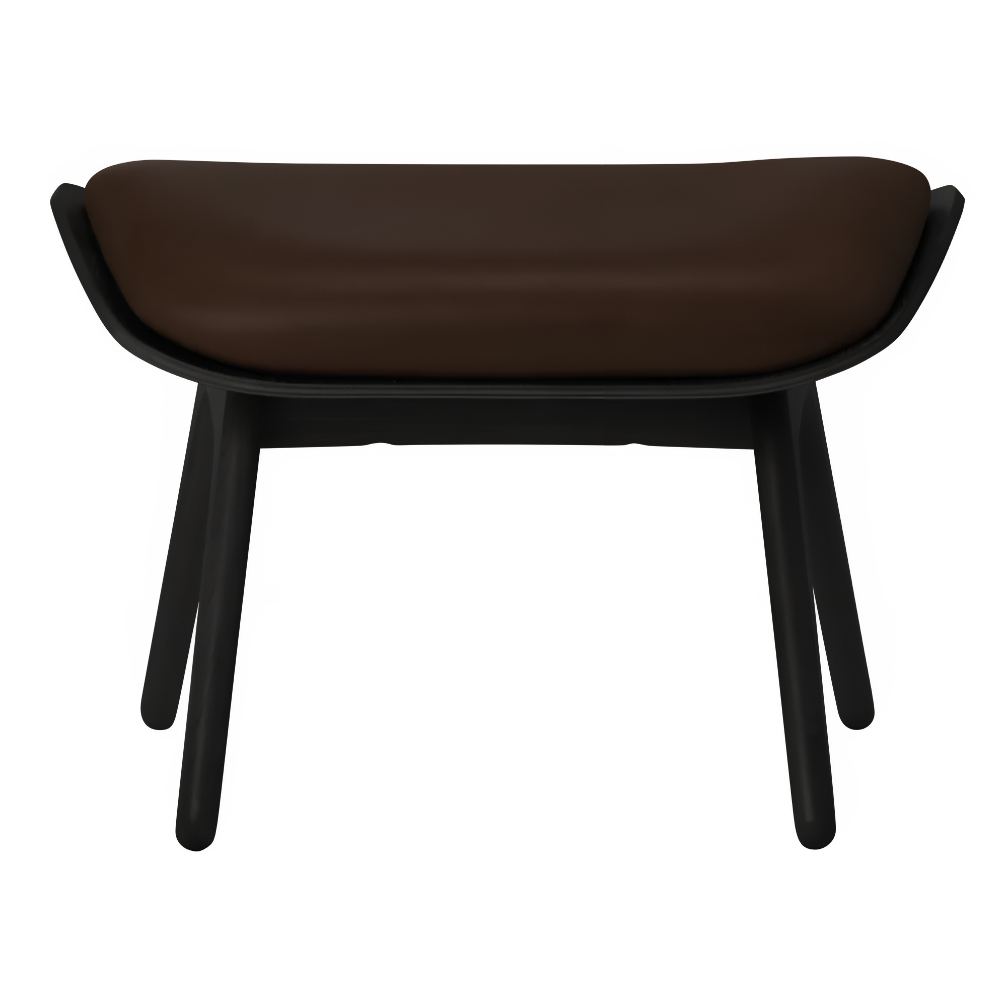 READER footrest brown leather with black base