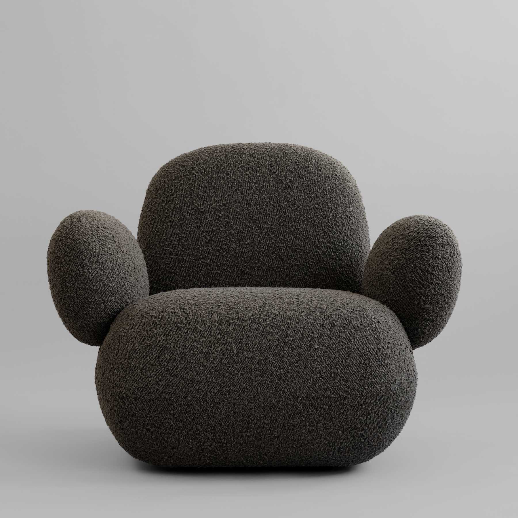 Fotel TOE FLAT szaro-brązowy bouclé