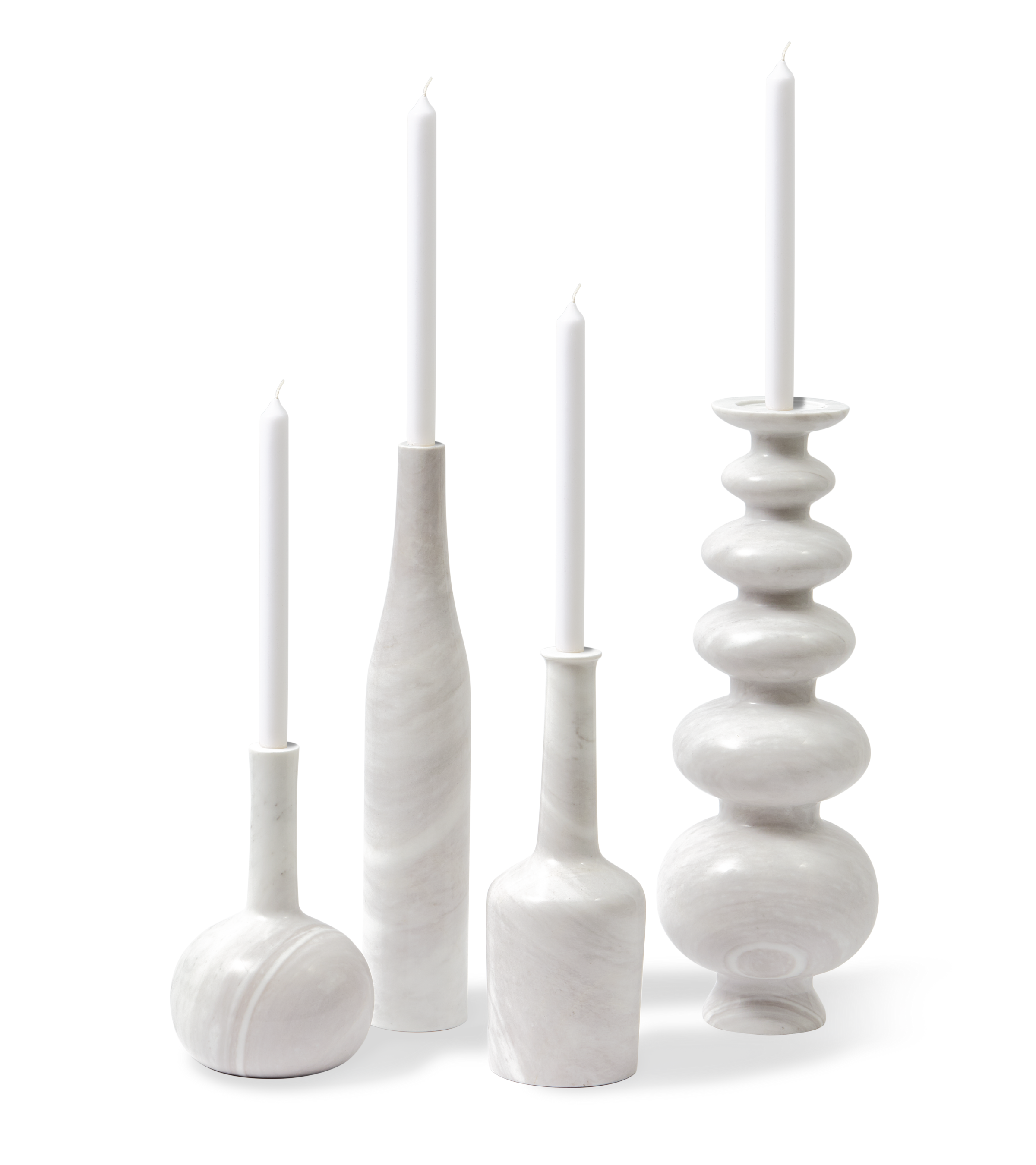 HERITAGE BOTTLE Candle Holder White Marble