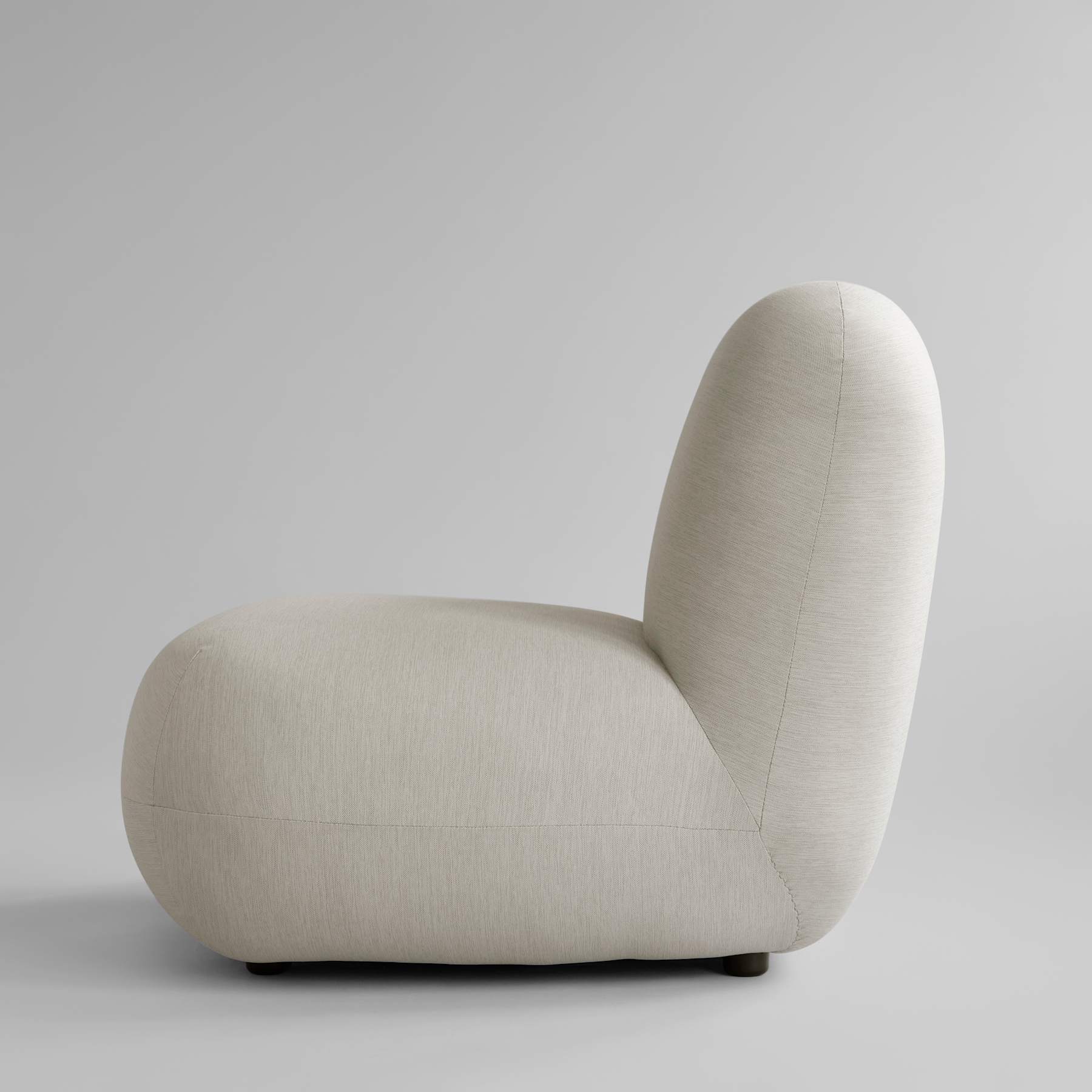 TOE FLAT armless armchair warm gray