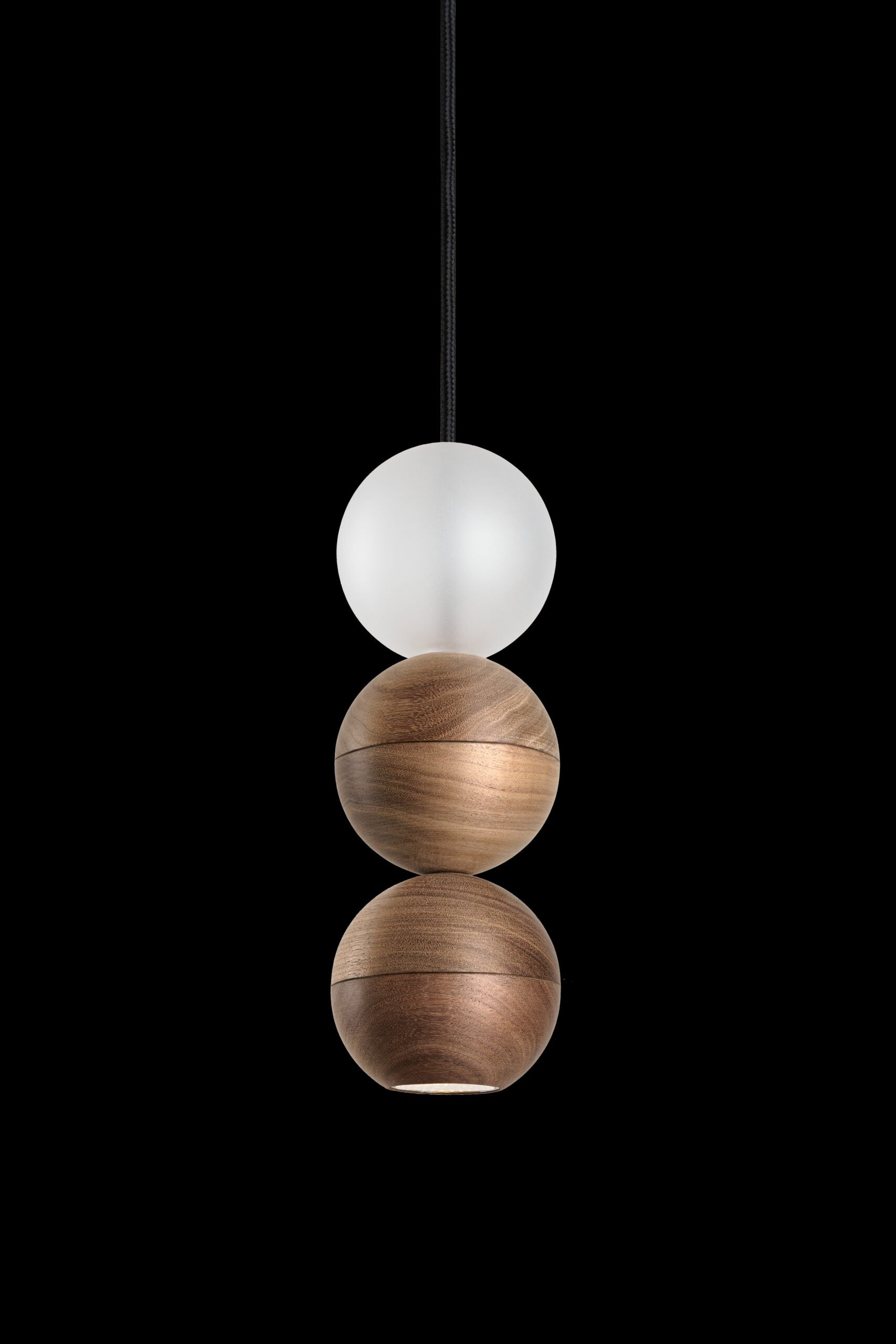 Lampa wisząca WOODOO GLASS lite drewno orzechowe