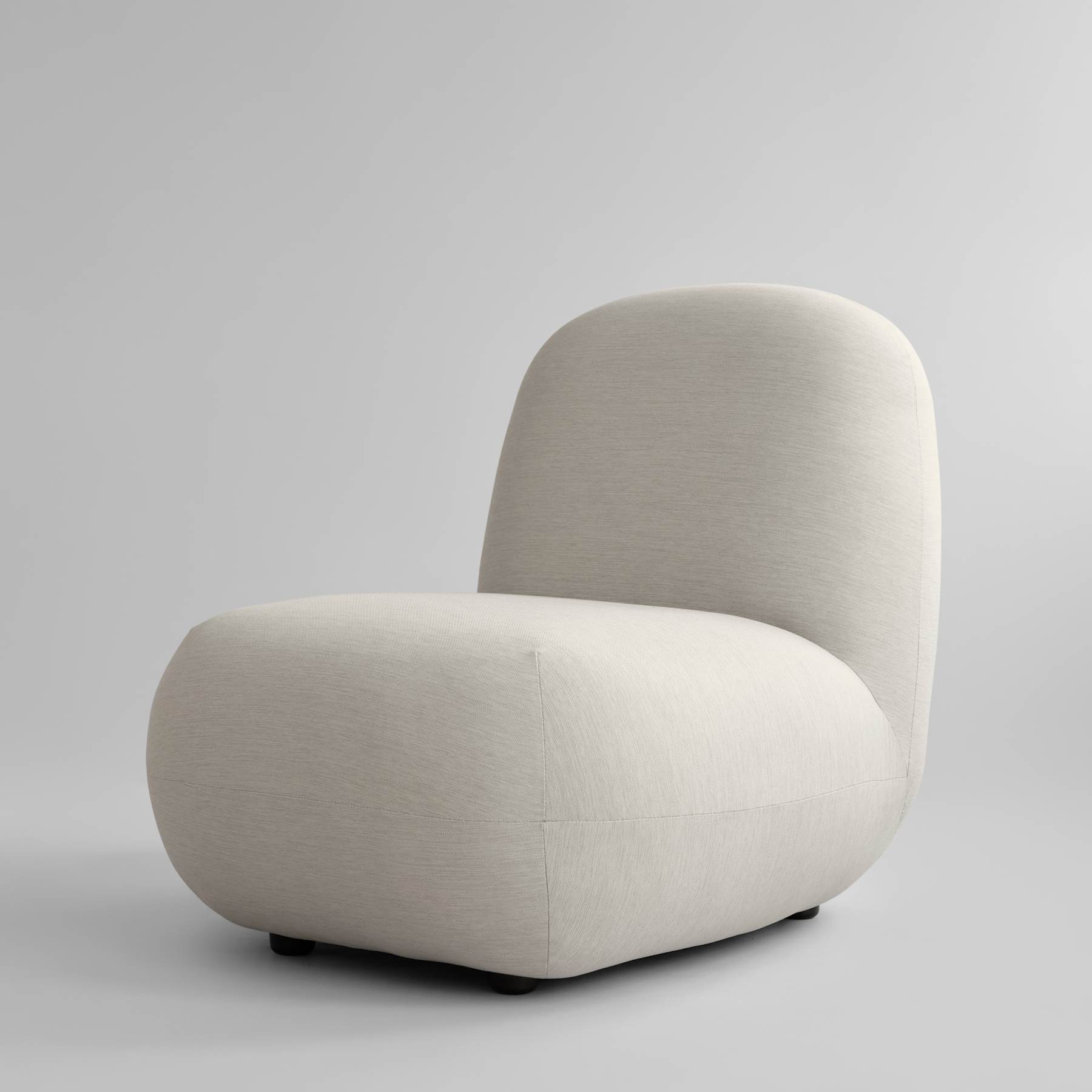 TOE FLAT armless armchair warm gray