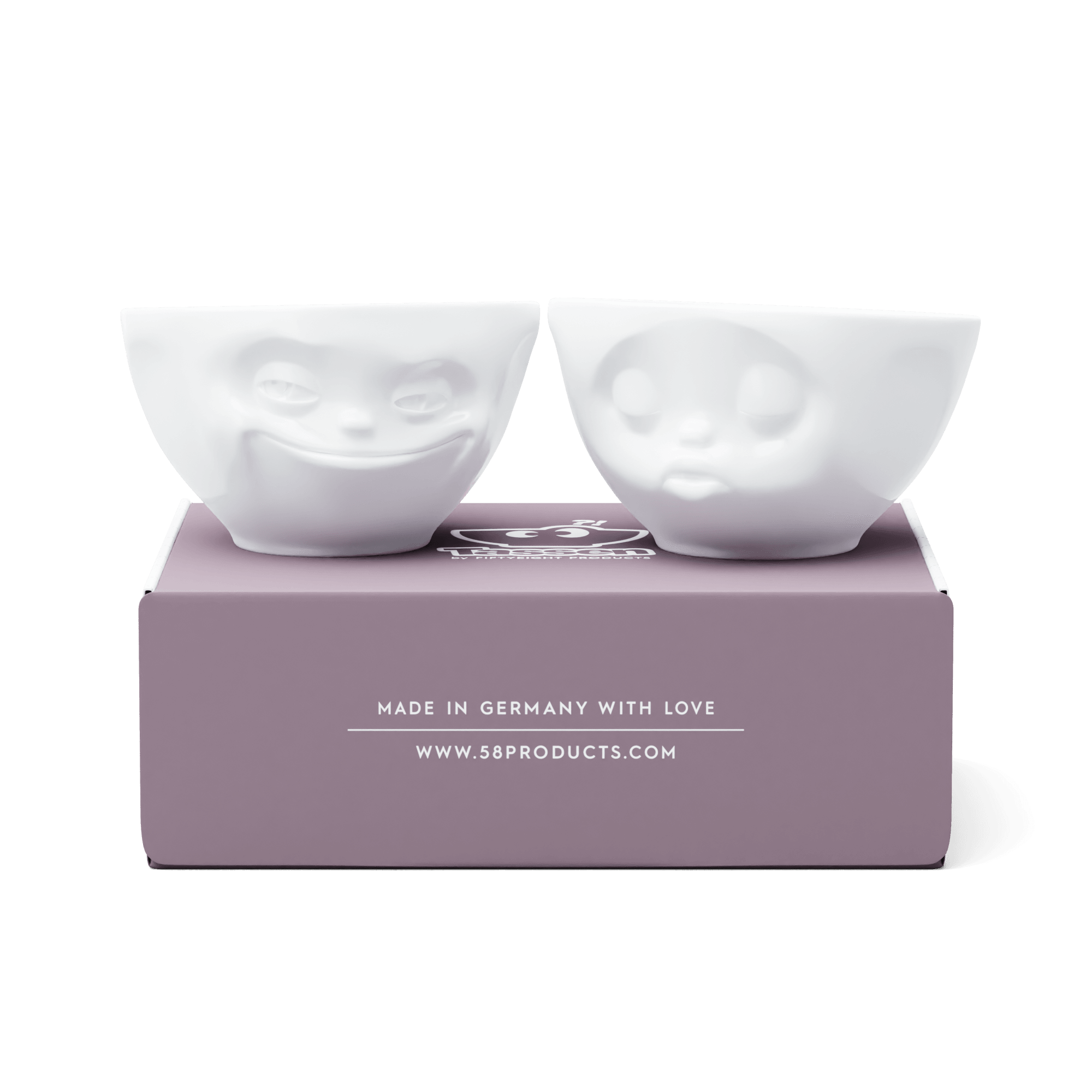 Zestaw miseczek GRINNING & KISSING biały 58products 200 ml Eye on Design