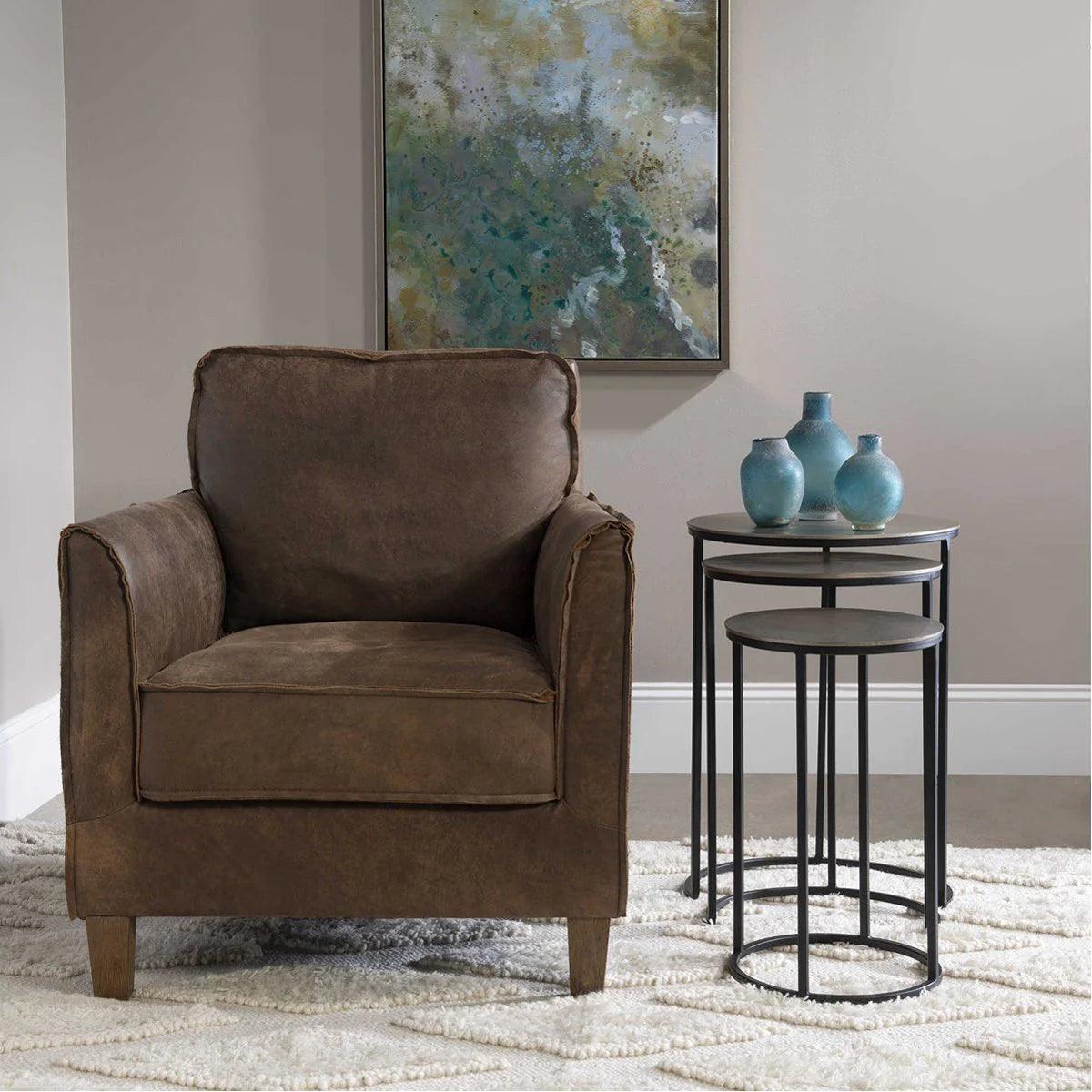 Zestaw stolików NOLAN szampański złoty Richmond Interiors Eye on Design