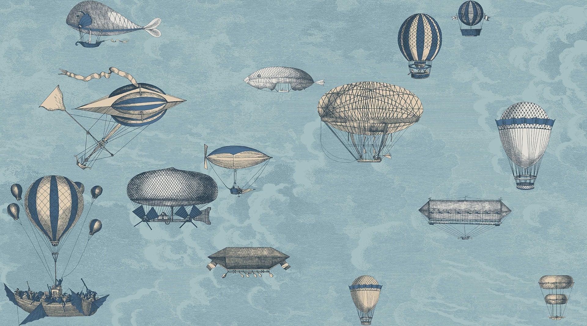 Zestaw tapet FORNASETTI - Macchine Volanti niebieski Cole & Son Eye on Design