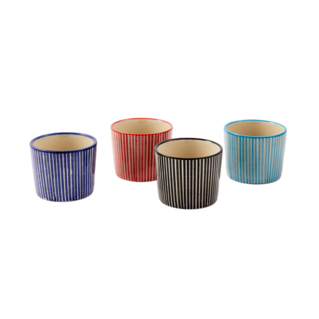 Zestaw kubków do espresso MARINE STRIPED kolorowa kamionka