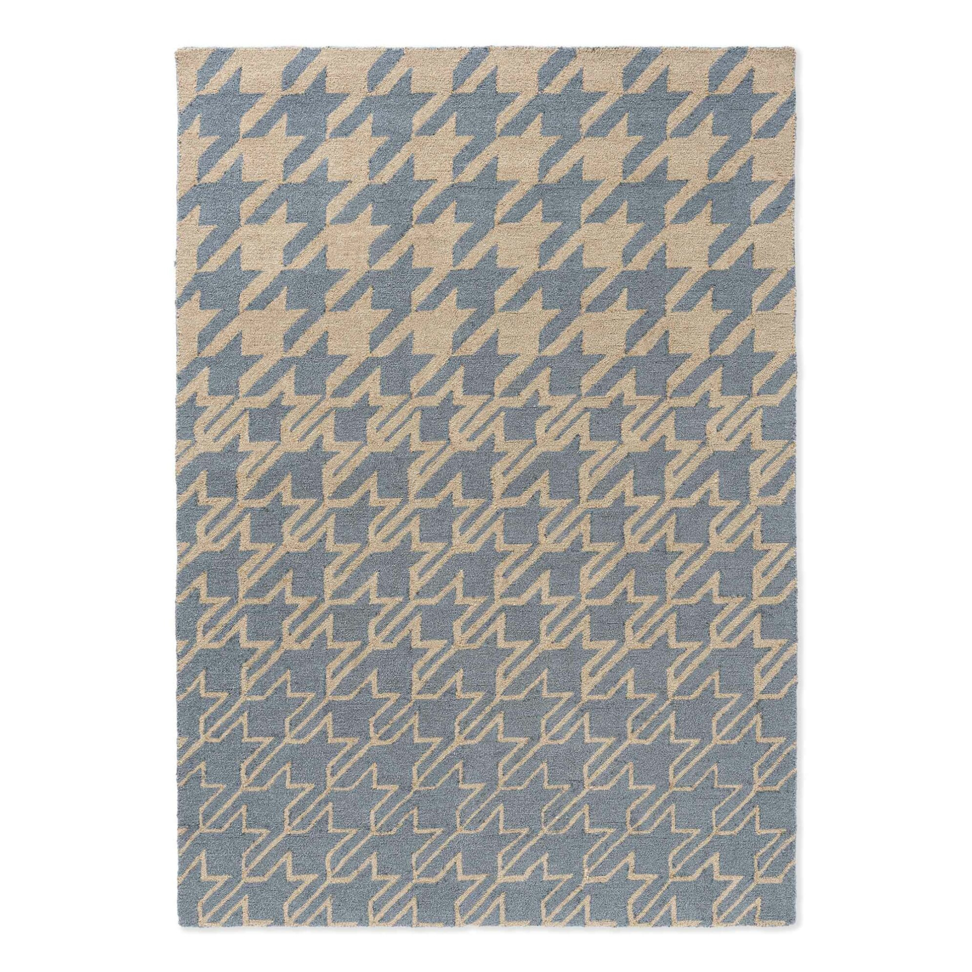 Dywan zewnętrzny HOUNDSTOOTH WASHED niebiesko-beżowy