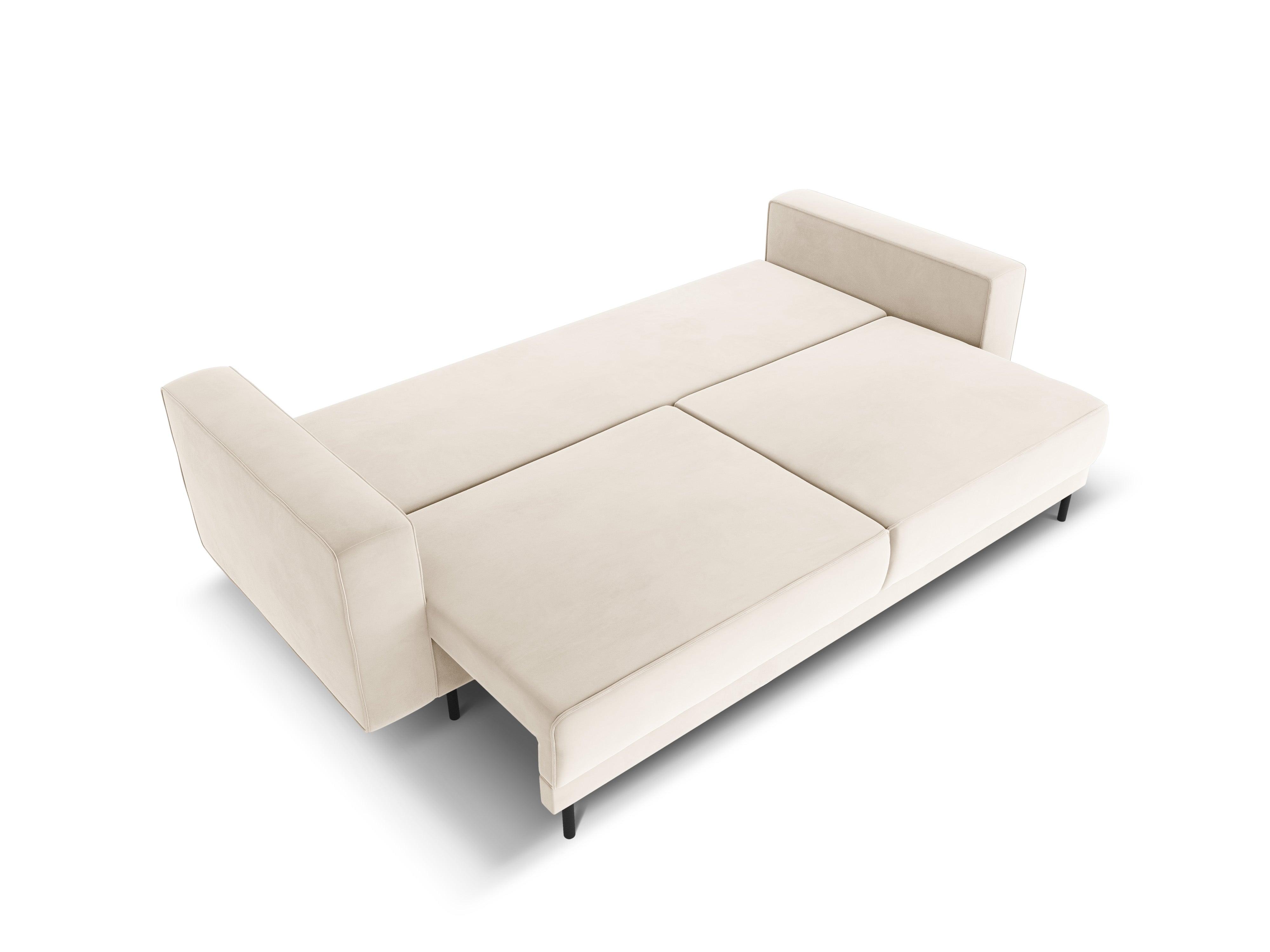 Sofa aksamitna z funkcją spania CARO beżowy Micadoni Eye on Design
