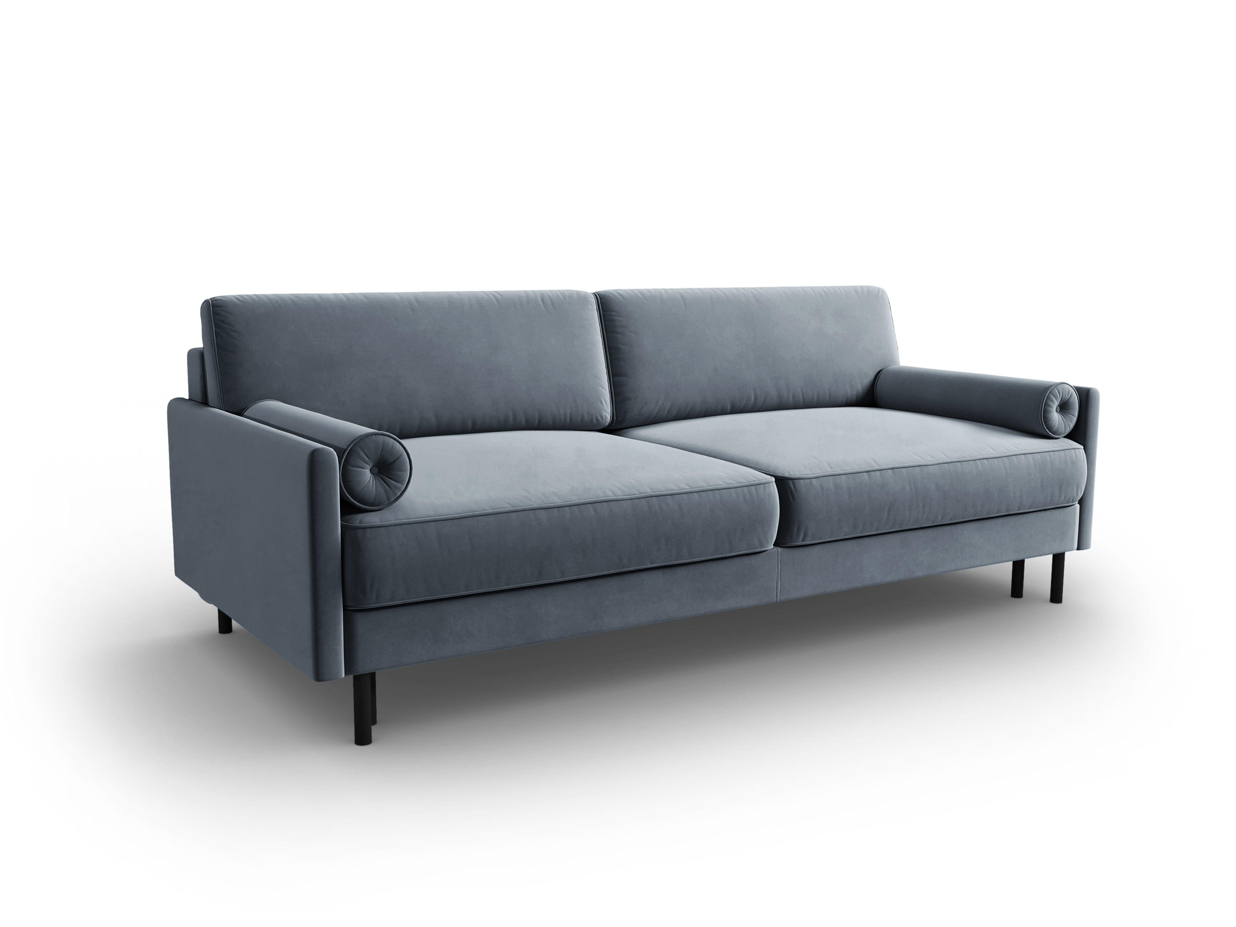 Sofa aksamitna z funkcją spania SCOTT jasnoniebieski Micadoni Eye on Design