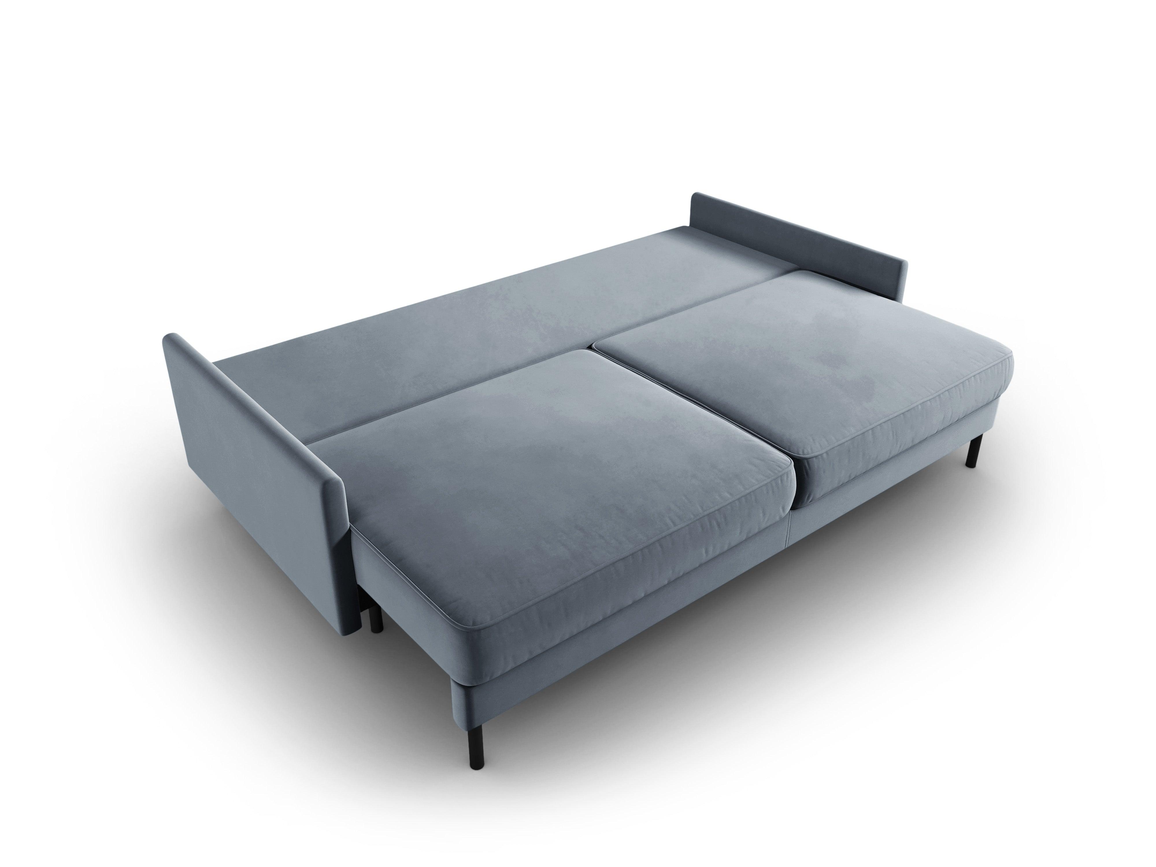 Sofa aksamitna z funkcją spania SCOTT jasnoniebieski Micadoni Eye on Design