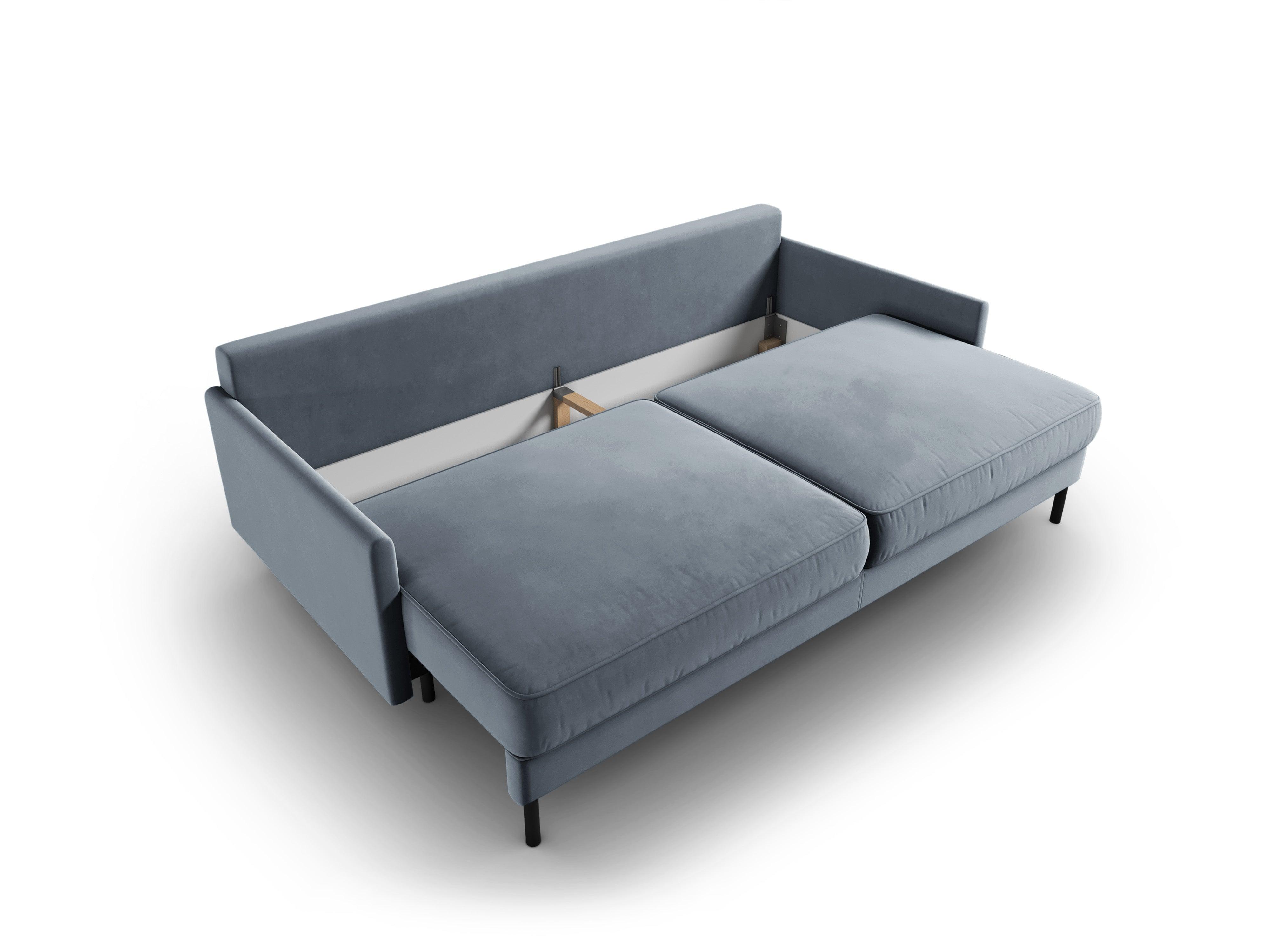 Sofa aksamitna z funkcją spania SCOTT jasnoniebieski Micadoni Eye on Design