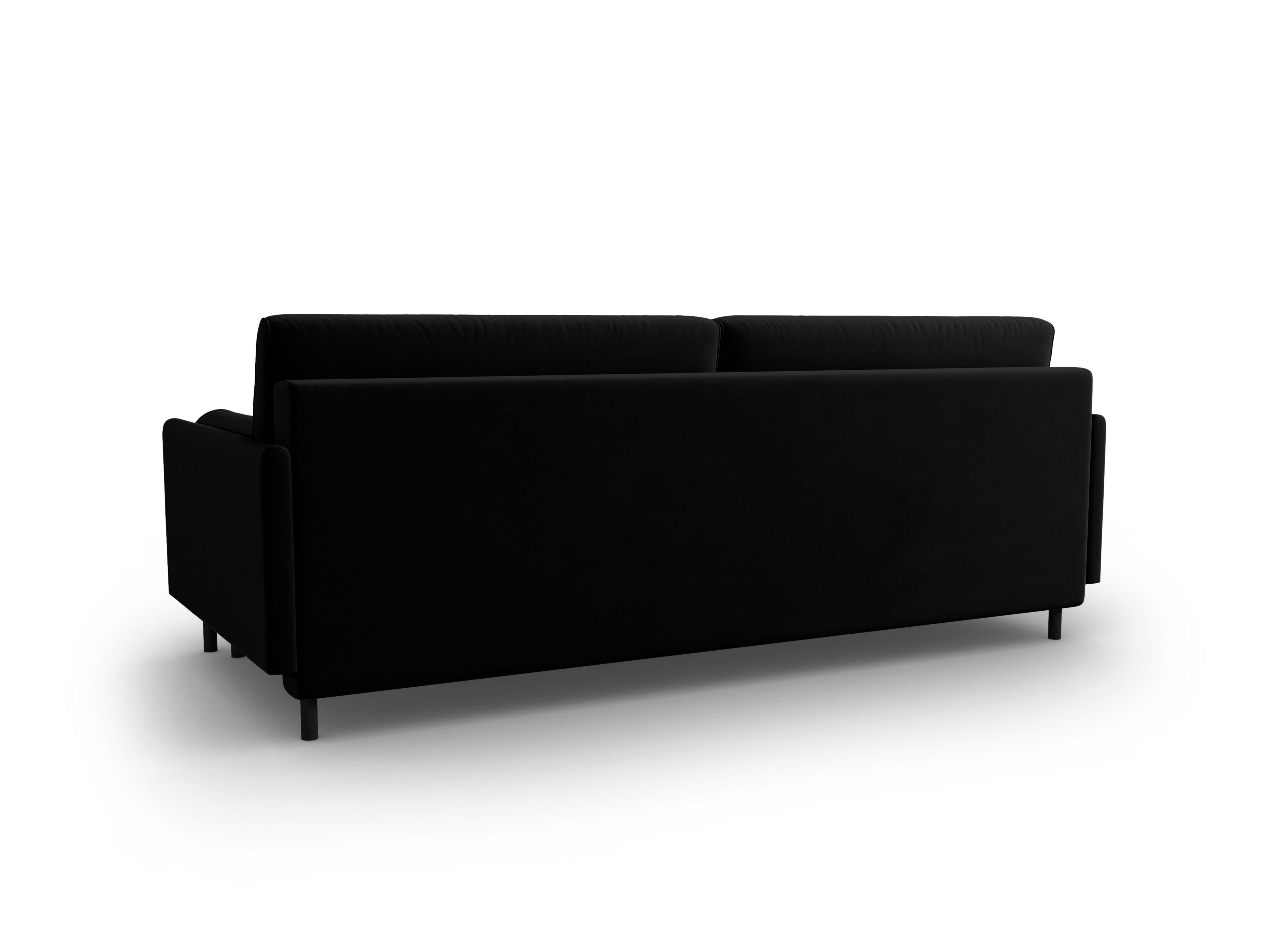 Sofa aksamitna z funkcją spania SCOTT czarny Micadoni Eye on Design