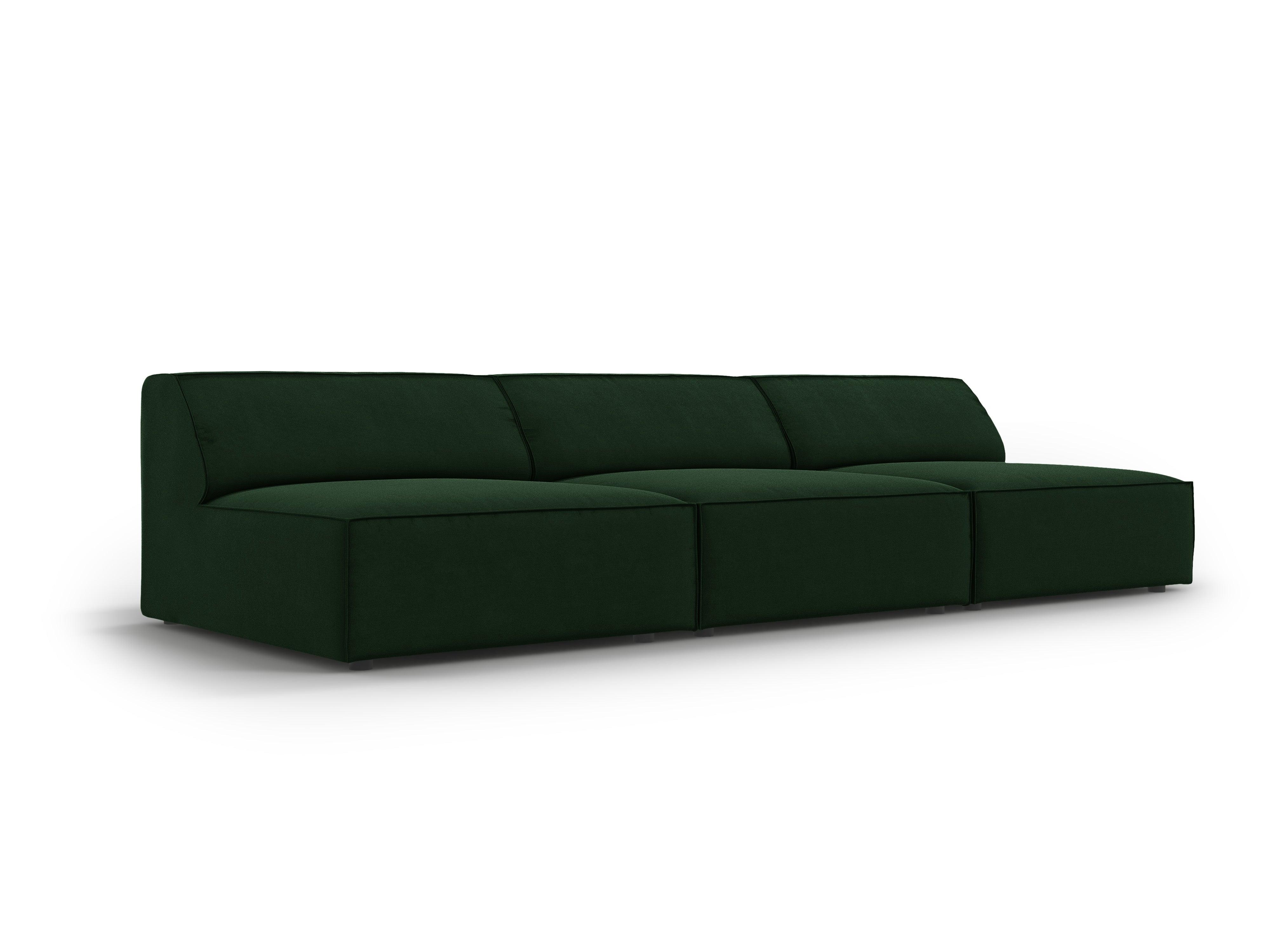 Sofa aksamitna 3-osobowa otwarta JODIE butelkowa zieleń Micadoni Eye on Design