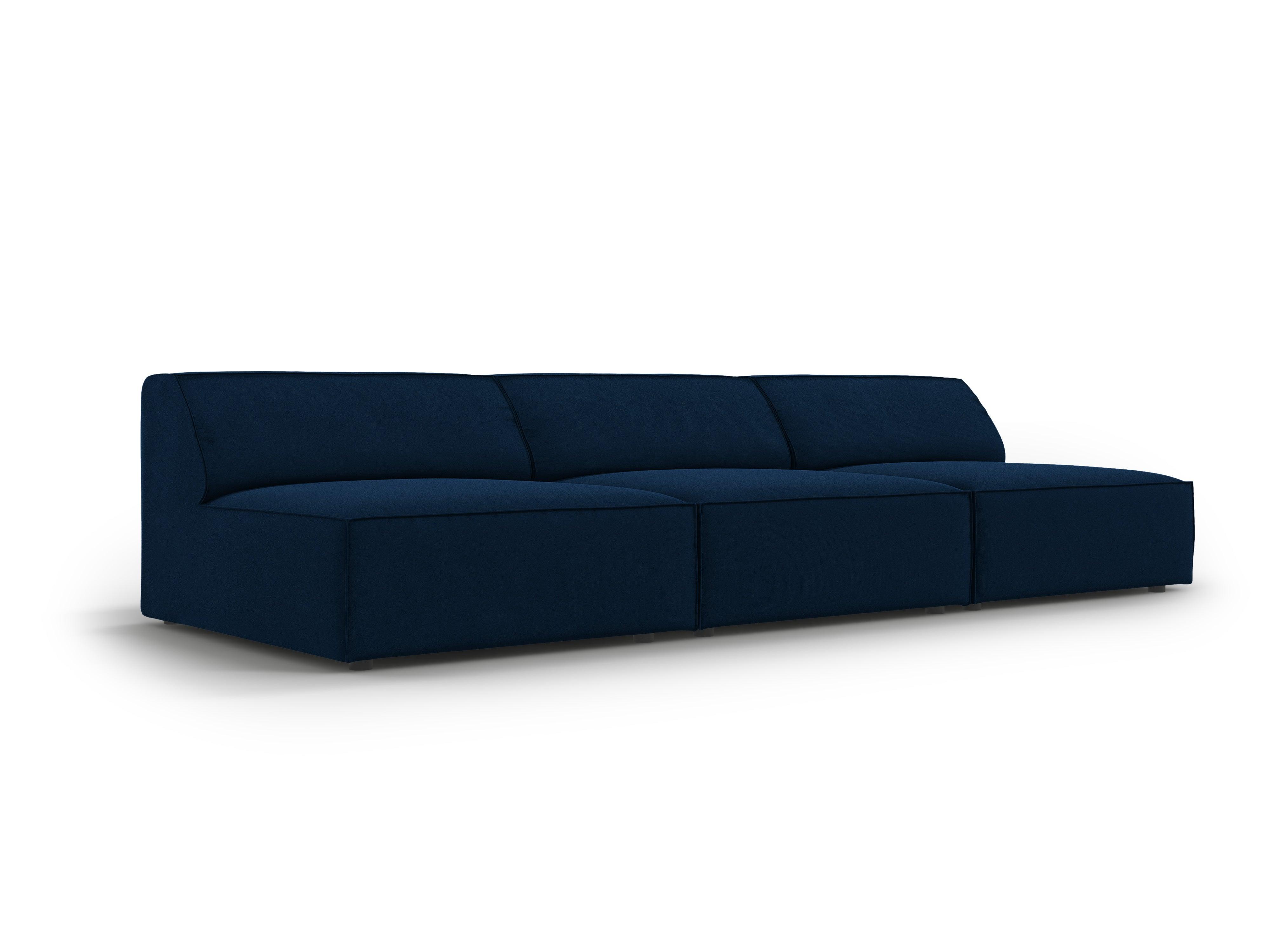 Sofa aksamitna 3-osobowa otwarta JODIE granat królewski Micadoni Eye on Design