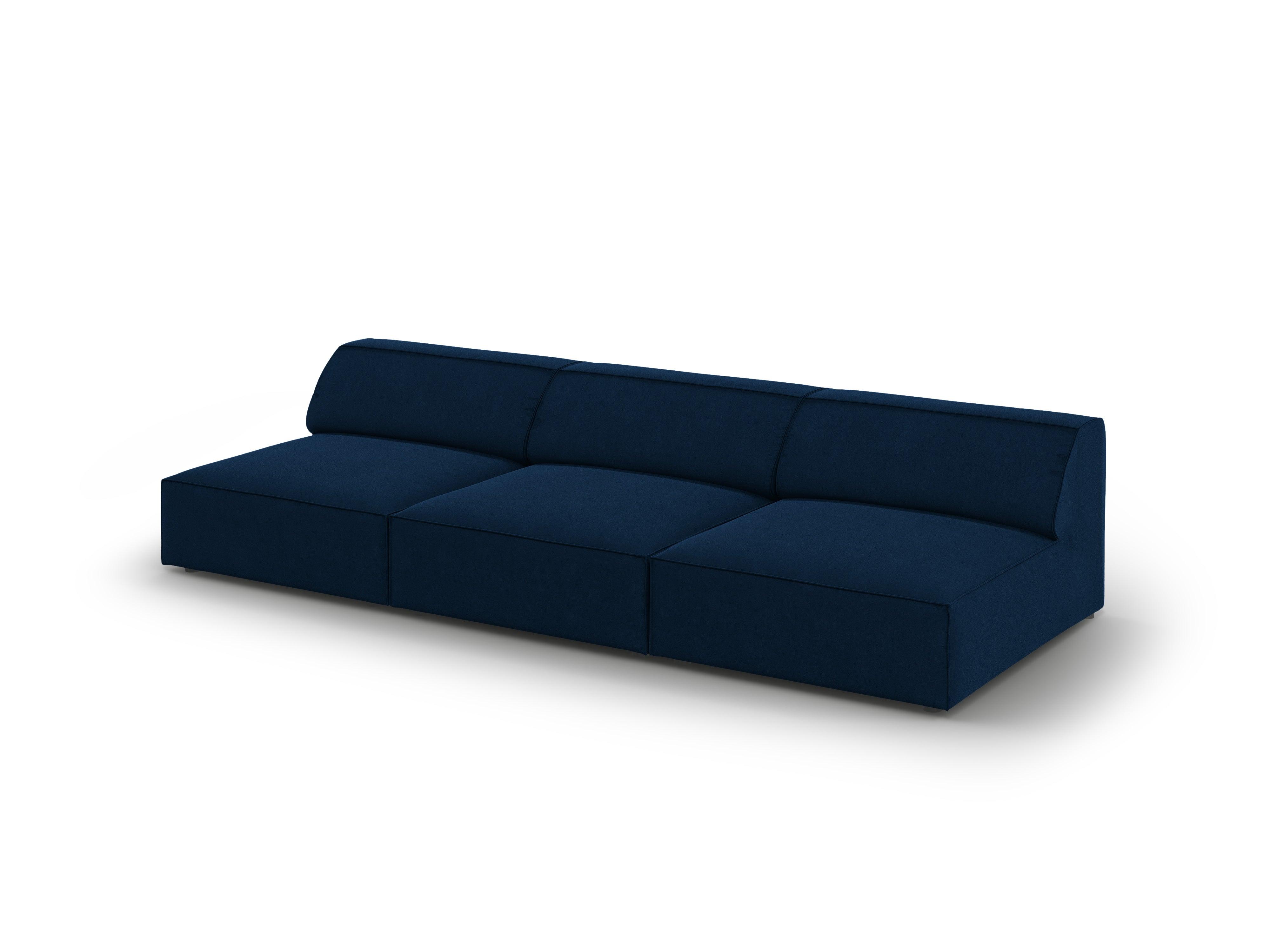 Sofa aksamitna 3-osobowa otwarta JODIE granat królewski Micadoni Eye on Design
