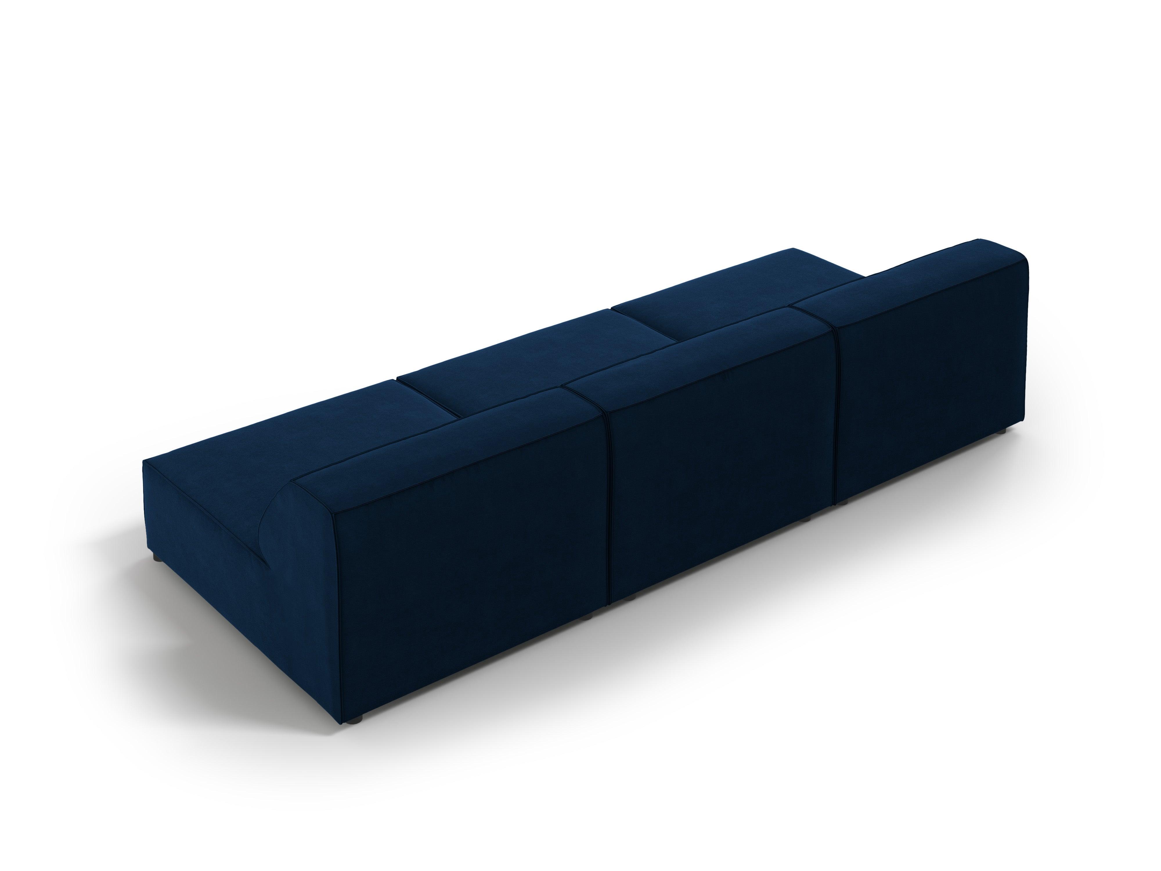 Sofa aksamitna 3-osobowa otwarta JODIE granat królewski Micadoni Eye on Design