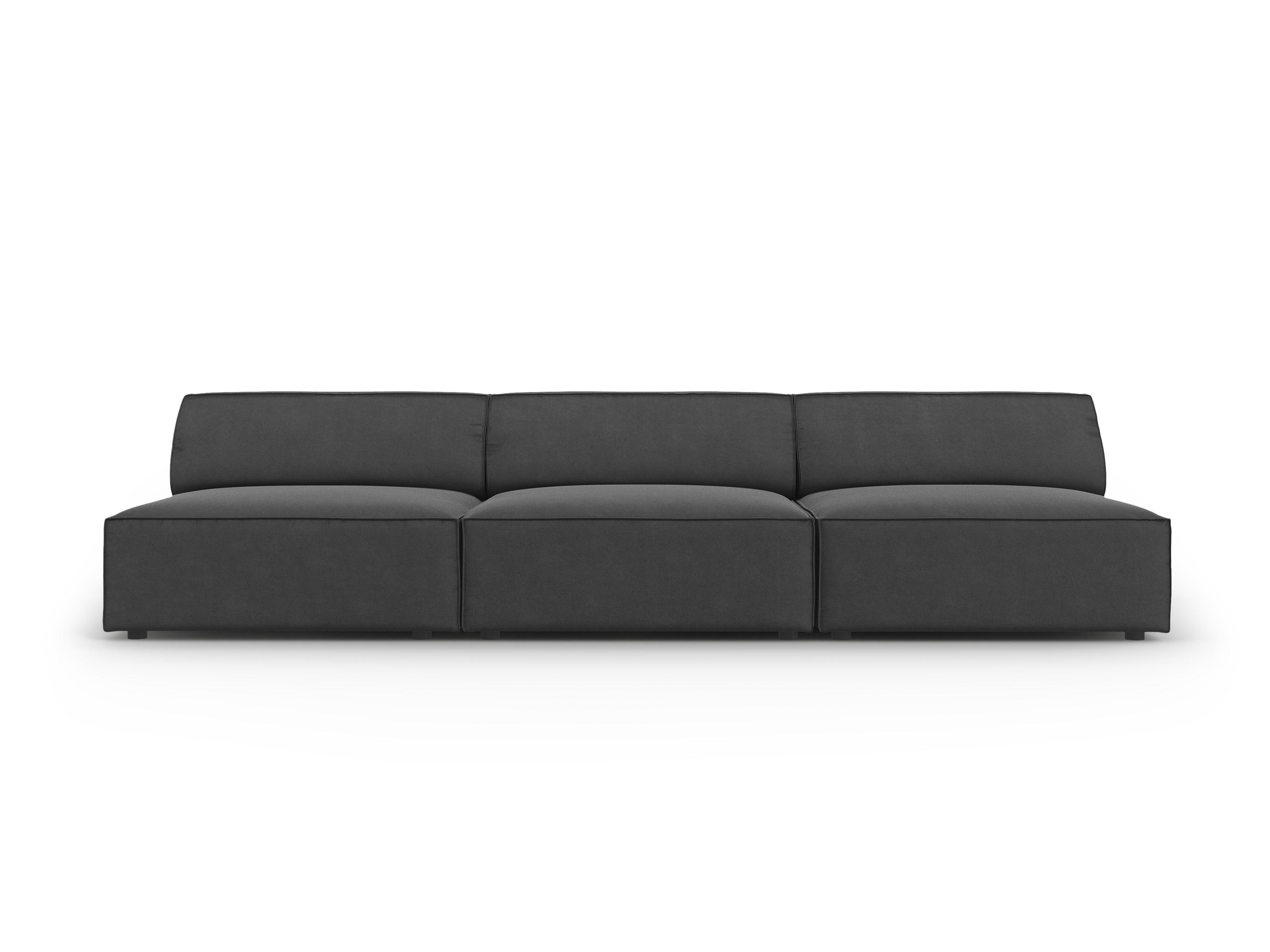 Sofa aksamitna 3-osobowa otwarta JODIE ciemnoszary Micadoni Eye on Design