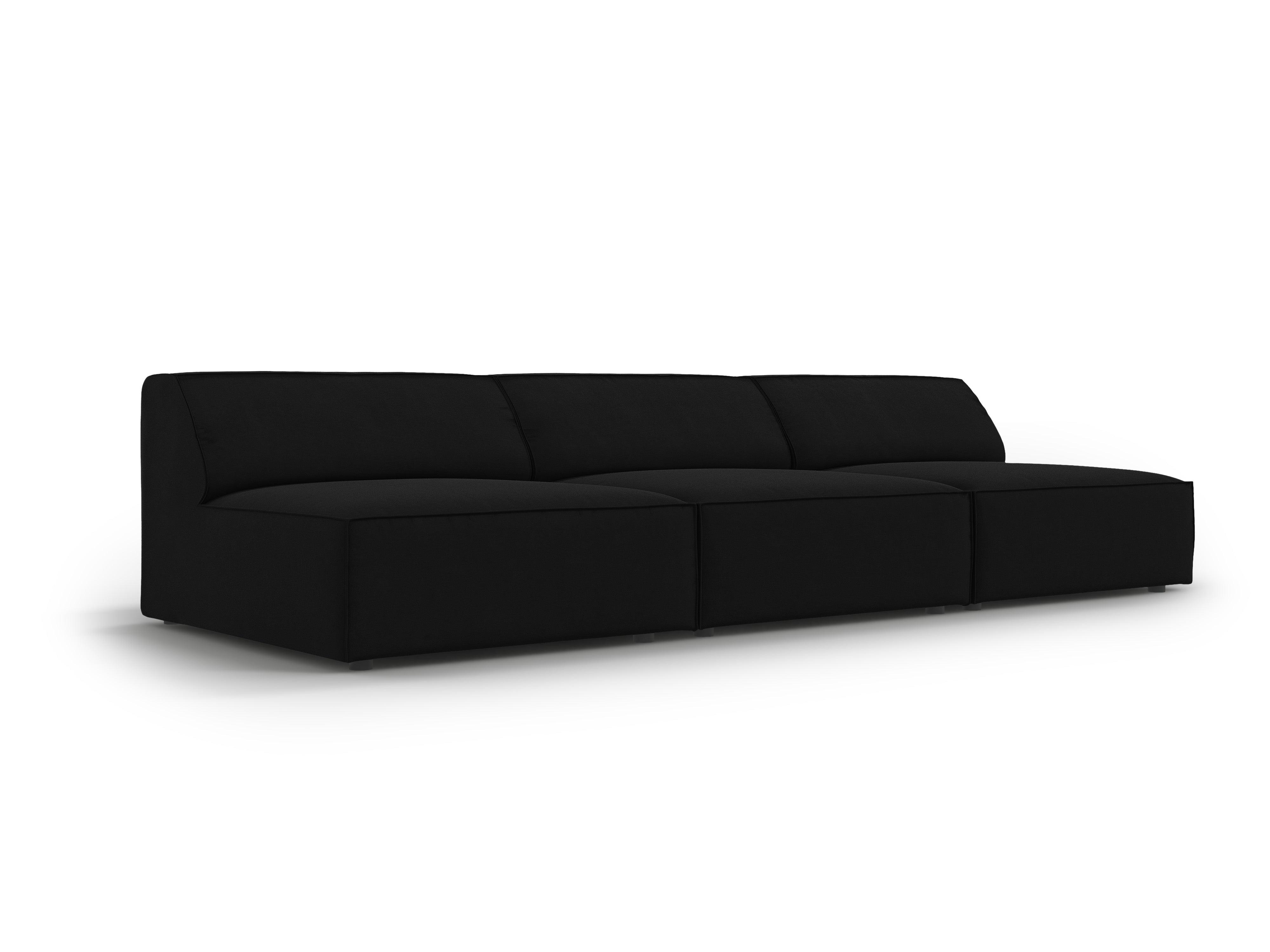 Sofa aksamitna 3-osobowa otwarta JODIE czarny Micadoni Eye on Design