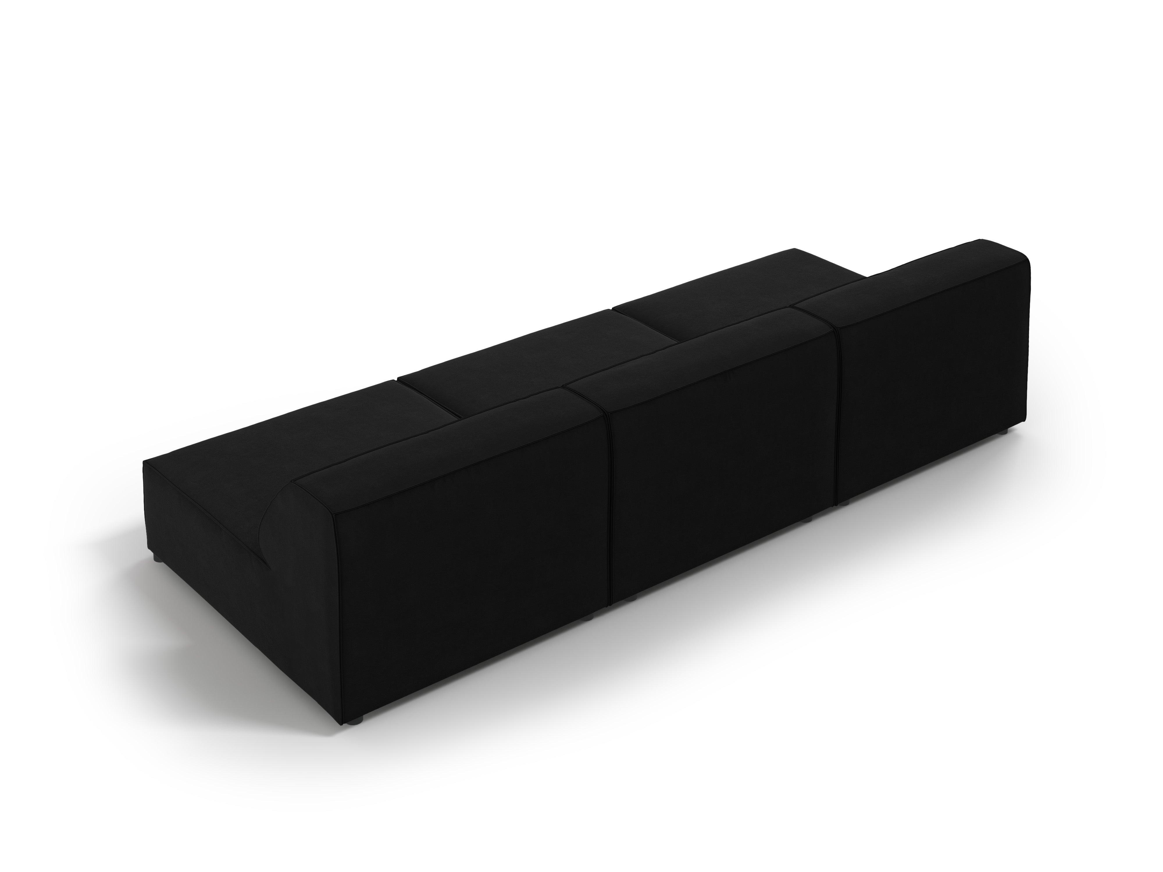 Sofa aksamitna 3-osobowa otwarta JODIE czarny Micadoni Eye on Design