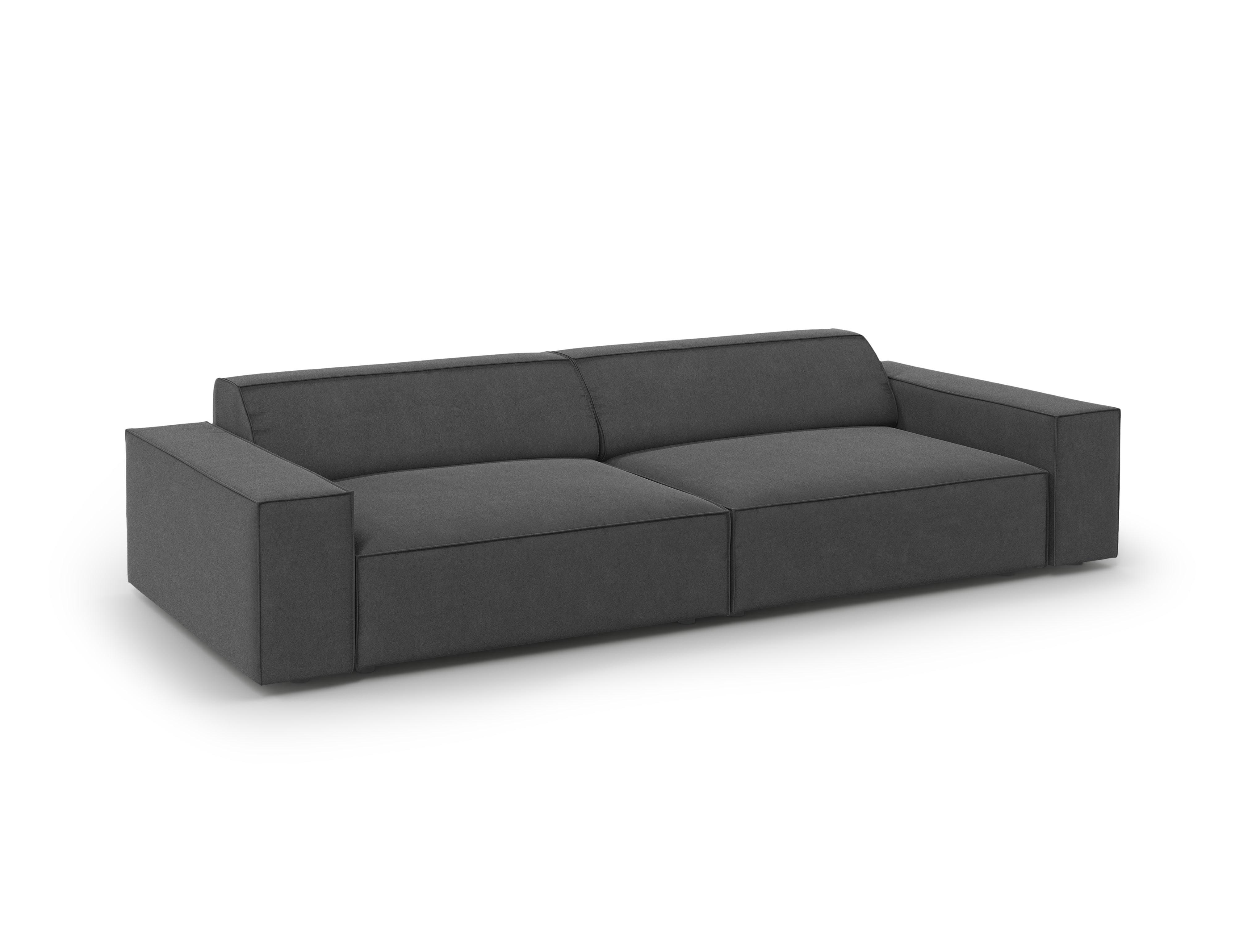 Sofa aksamitna 3-osobowa JODIE ciemnoszary Micadoni Eye on Design