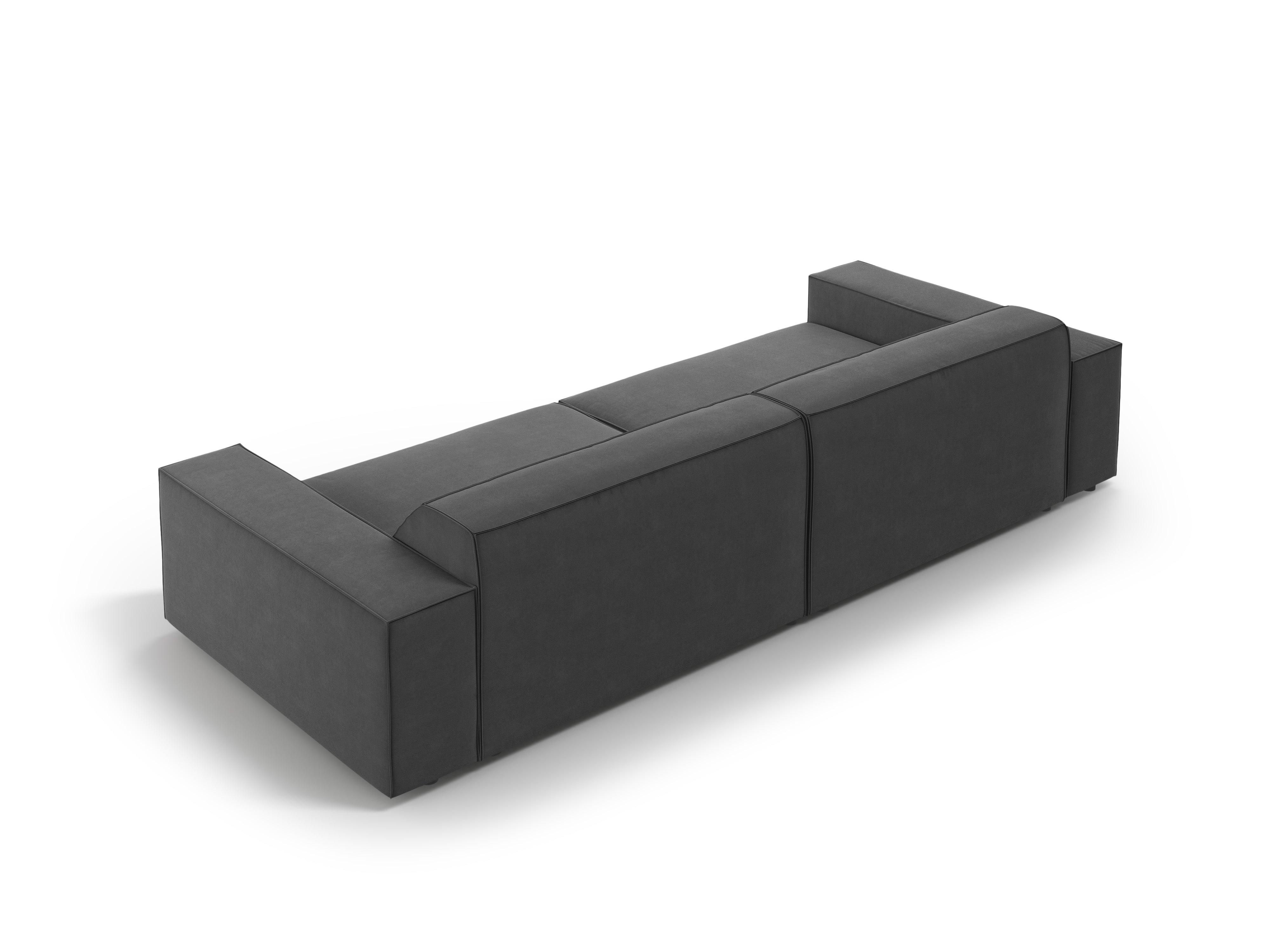 Sofa aksamitna 3-osobowa JODIE ciemnoszary Micadoni Eye on Design