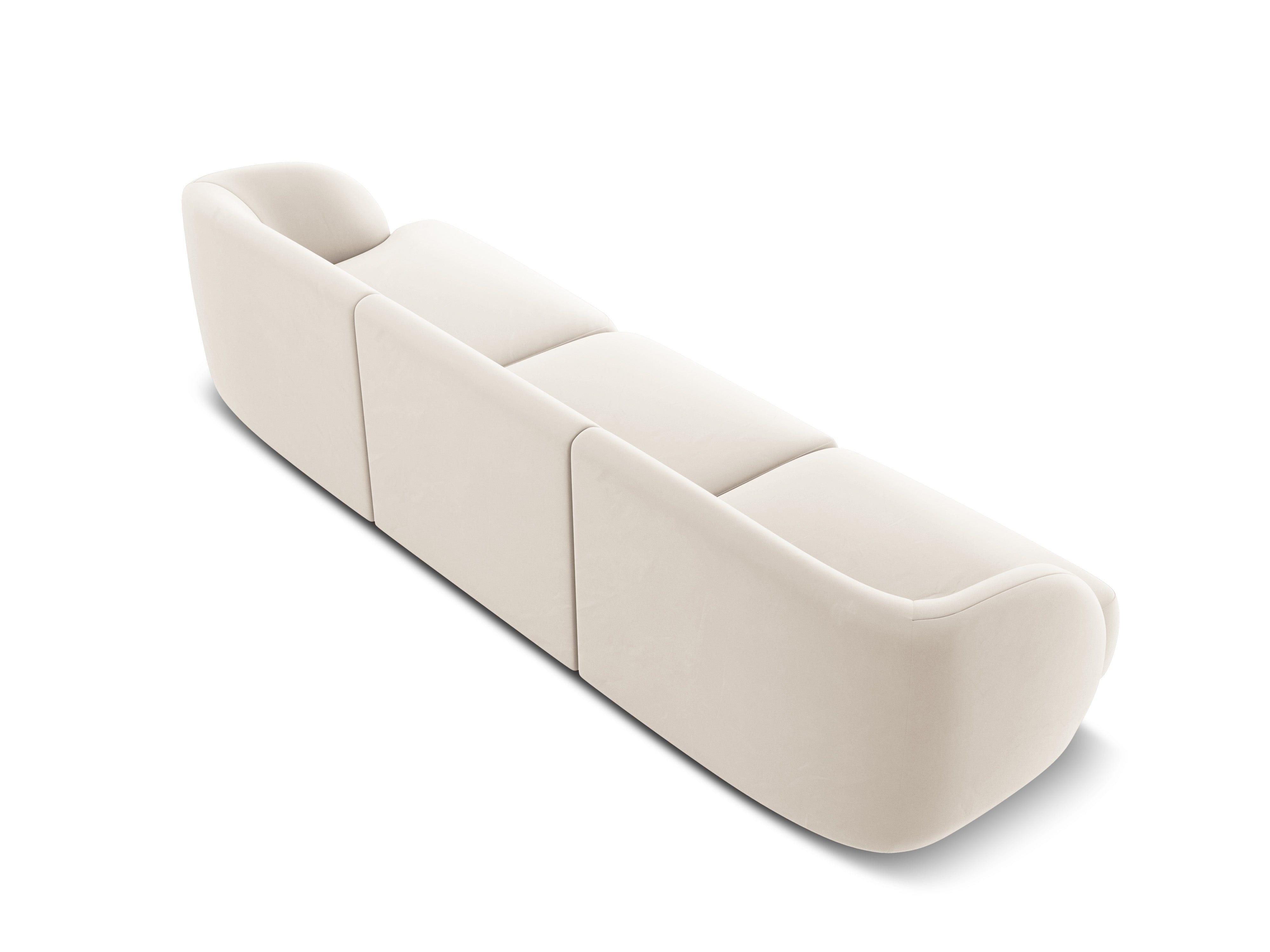 Sofa aksamitna 3-osobowa MILEY beżowy Micadoni Eye on Design