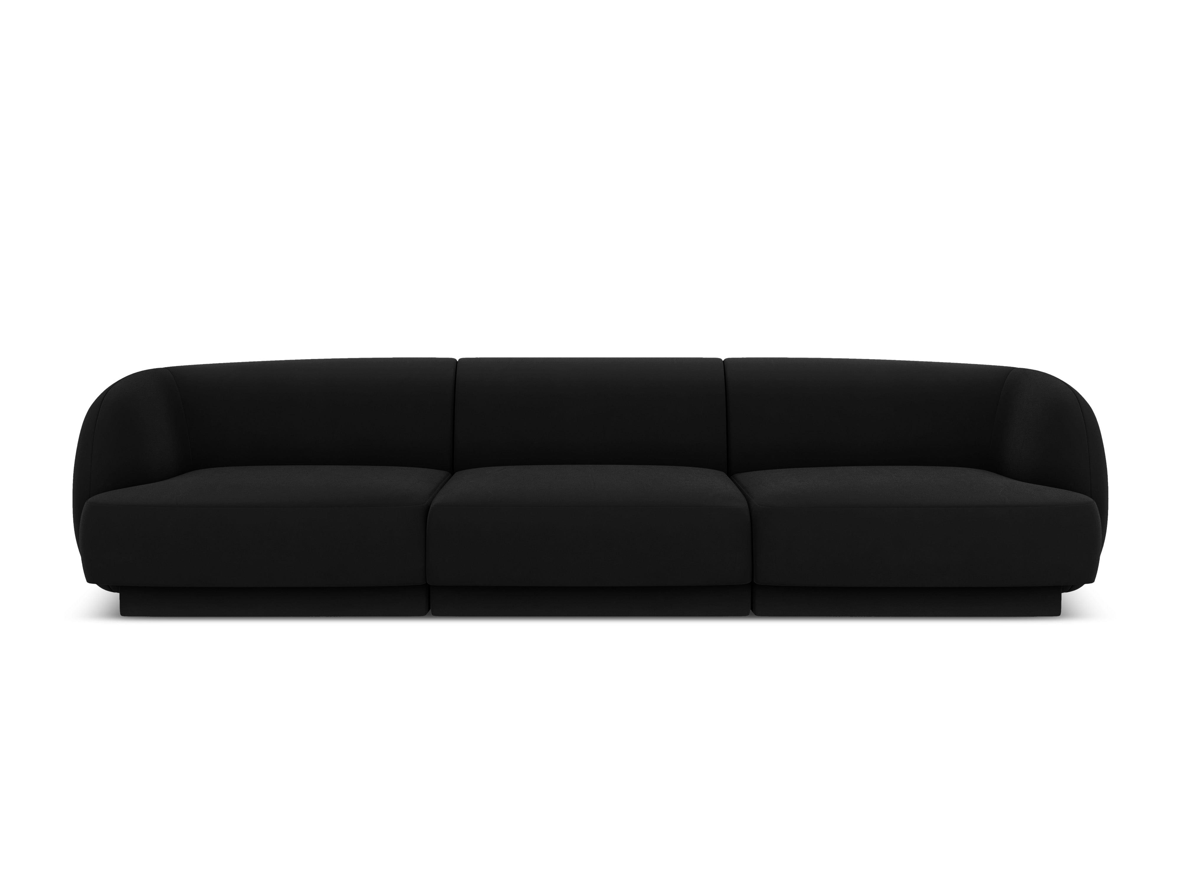 Sofa aksamitna 3-osobowa MILEY czarny Micadoni Eye on Design